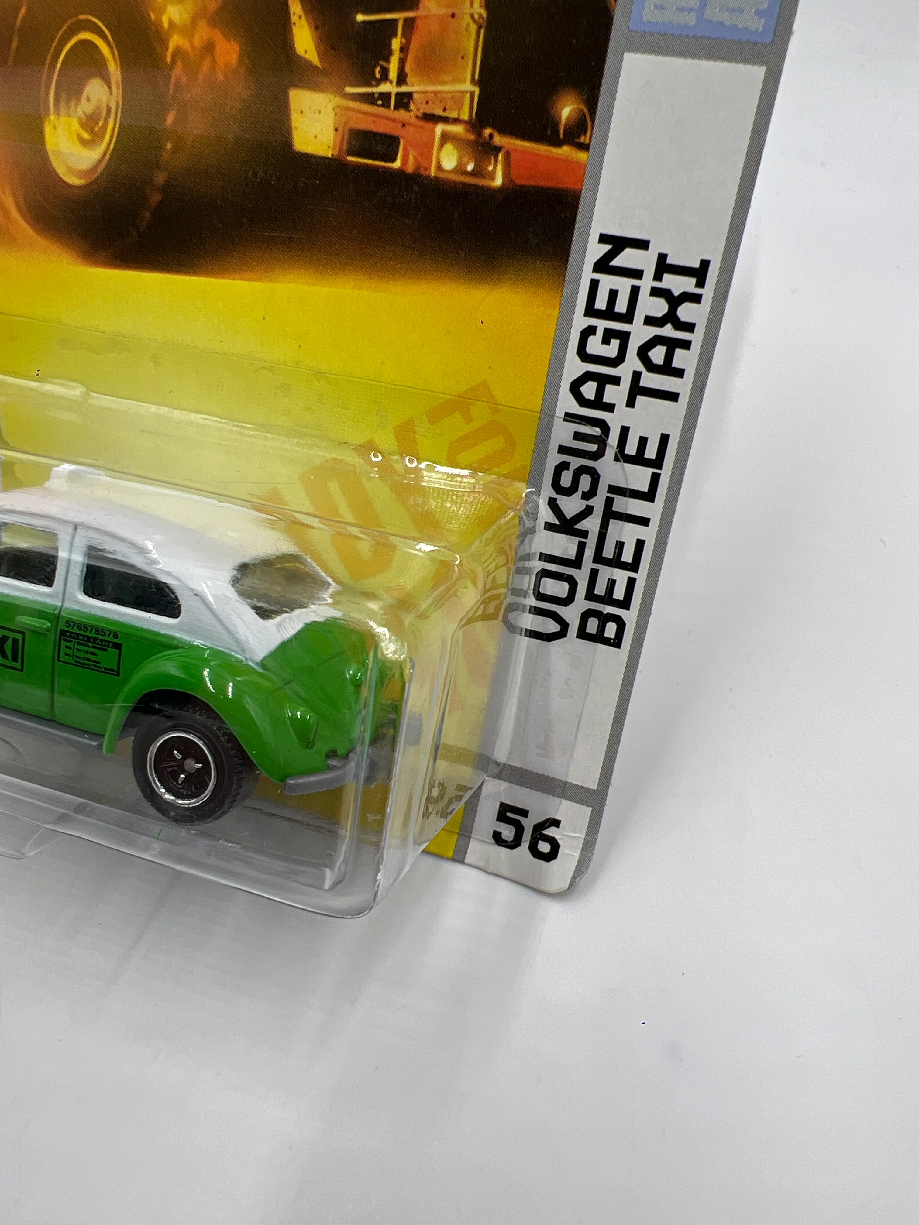 Matchbox City Action #56 Volkswagen Beetle Taxi Green 209D - Image 4