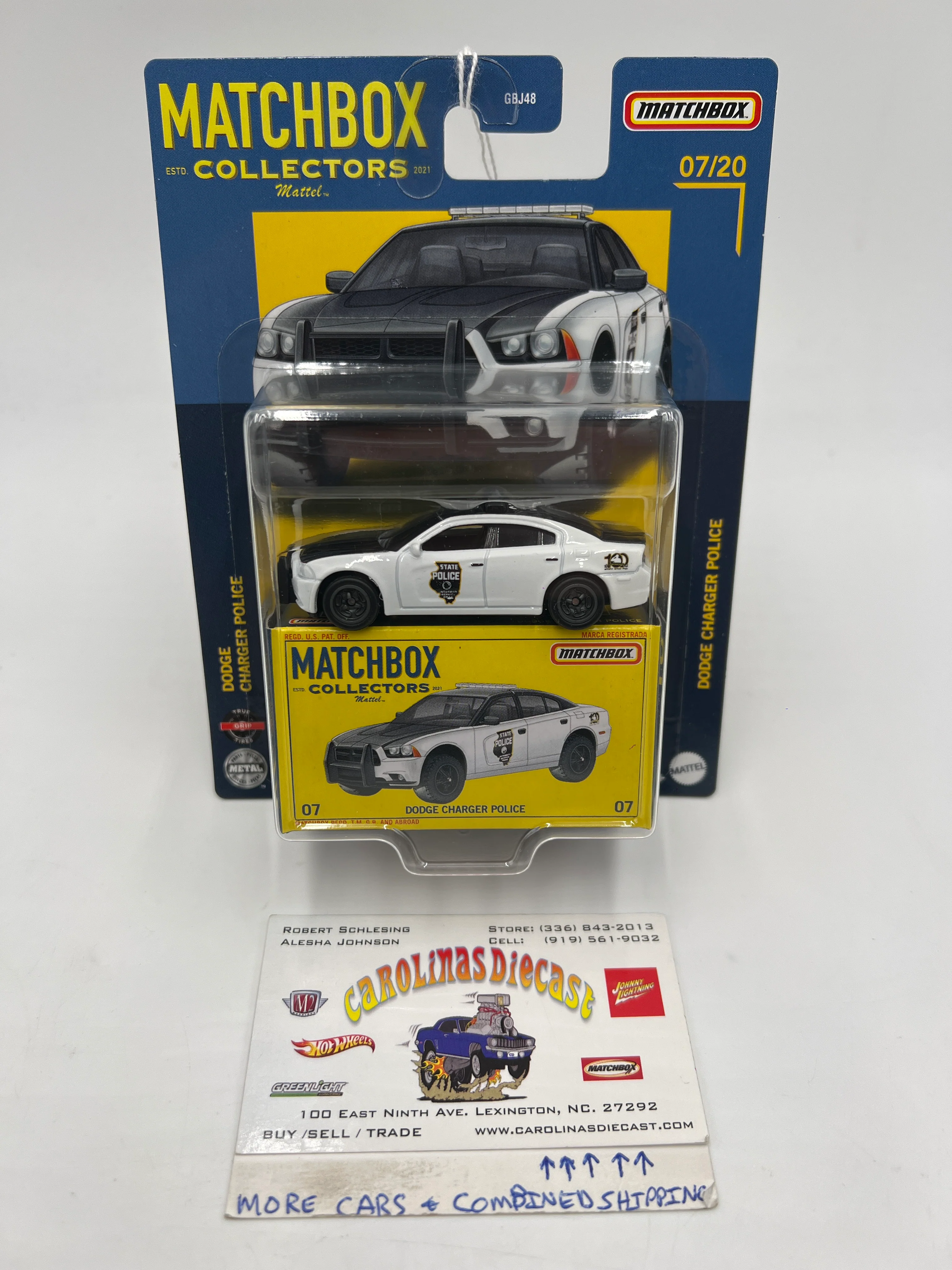 Matchbox Collectors #7 Dodge Charger Police White/Black 169E