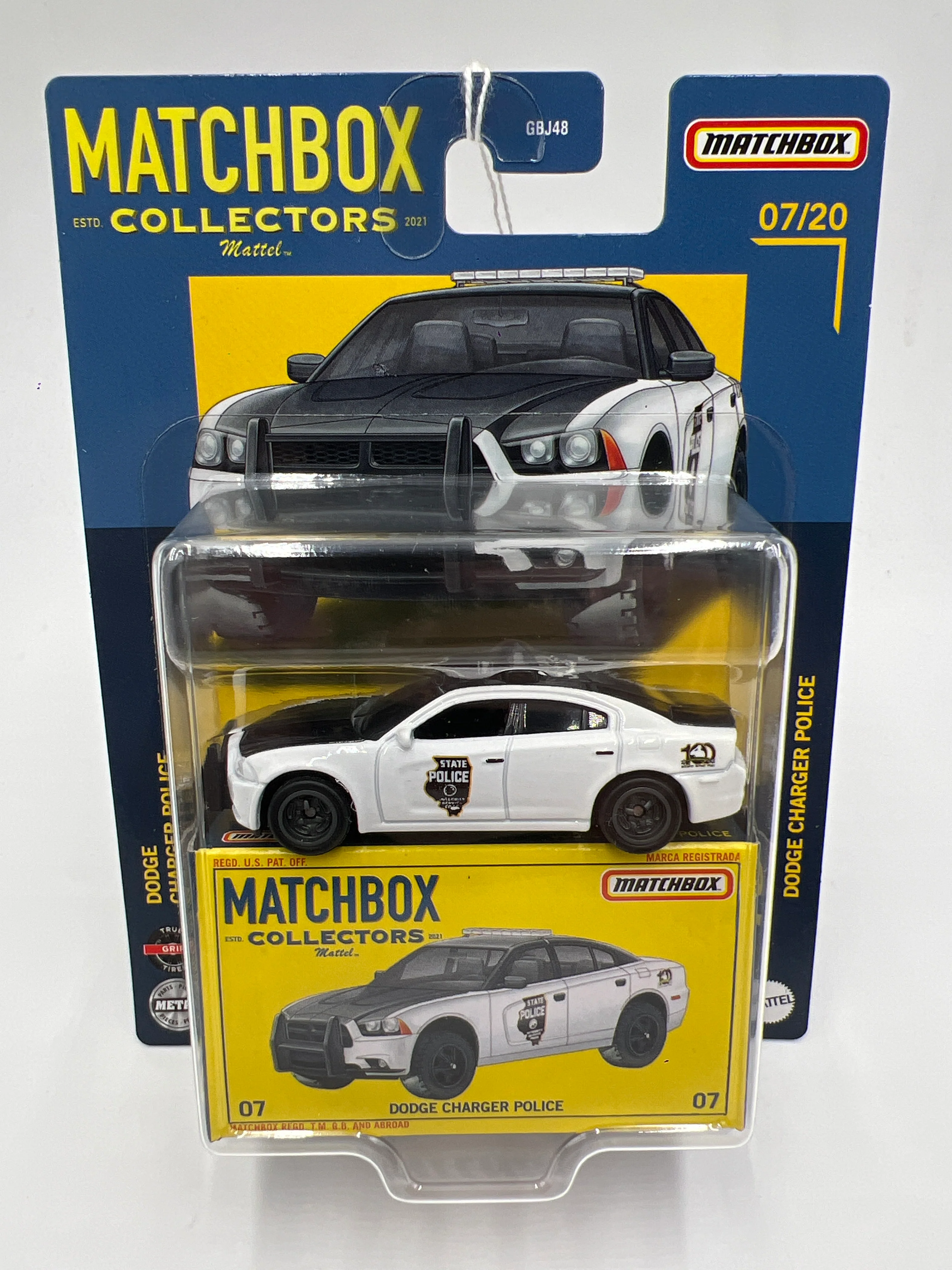 Matchbox Collectors #7 Dodge Charger Police White/Black 169E - Image 2
