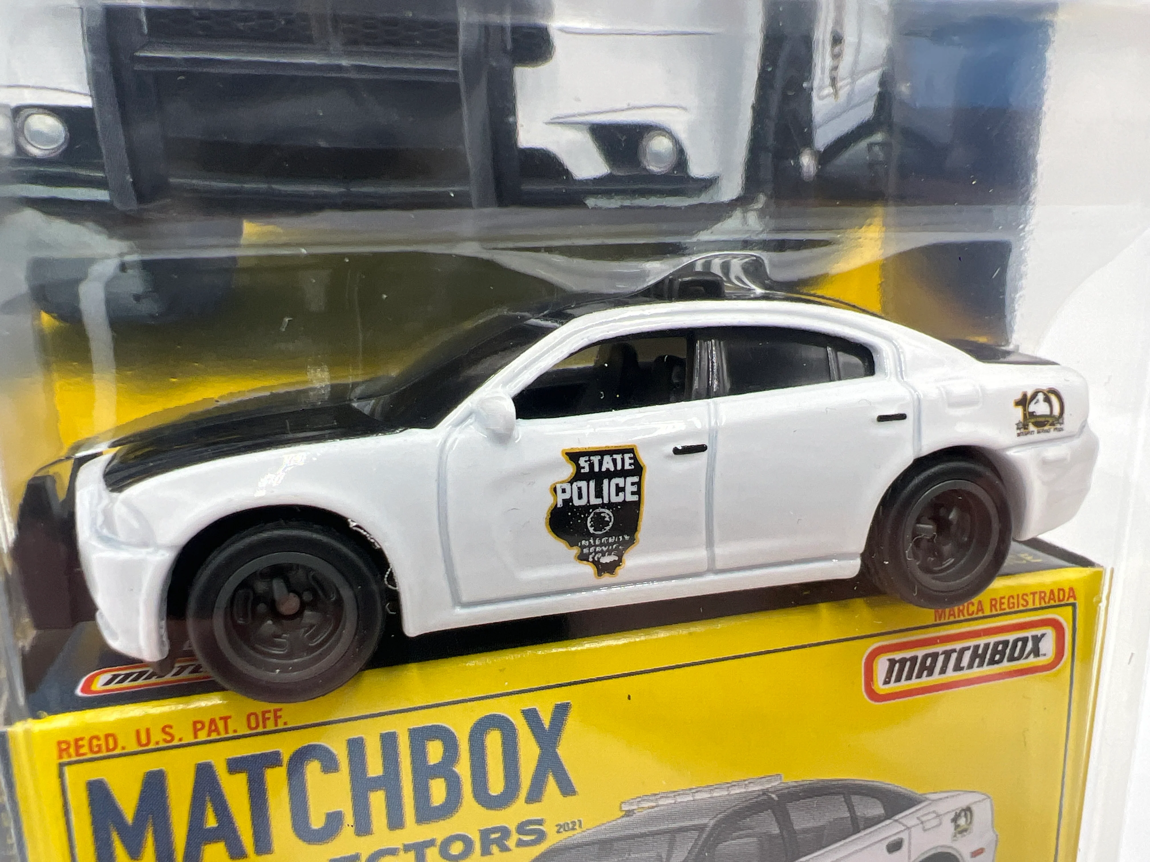 Matchbox Collectors #7 Dodge Charger Police White/Black 169E - Image 3