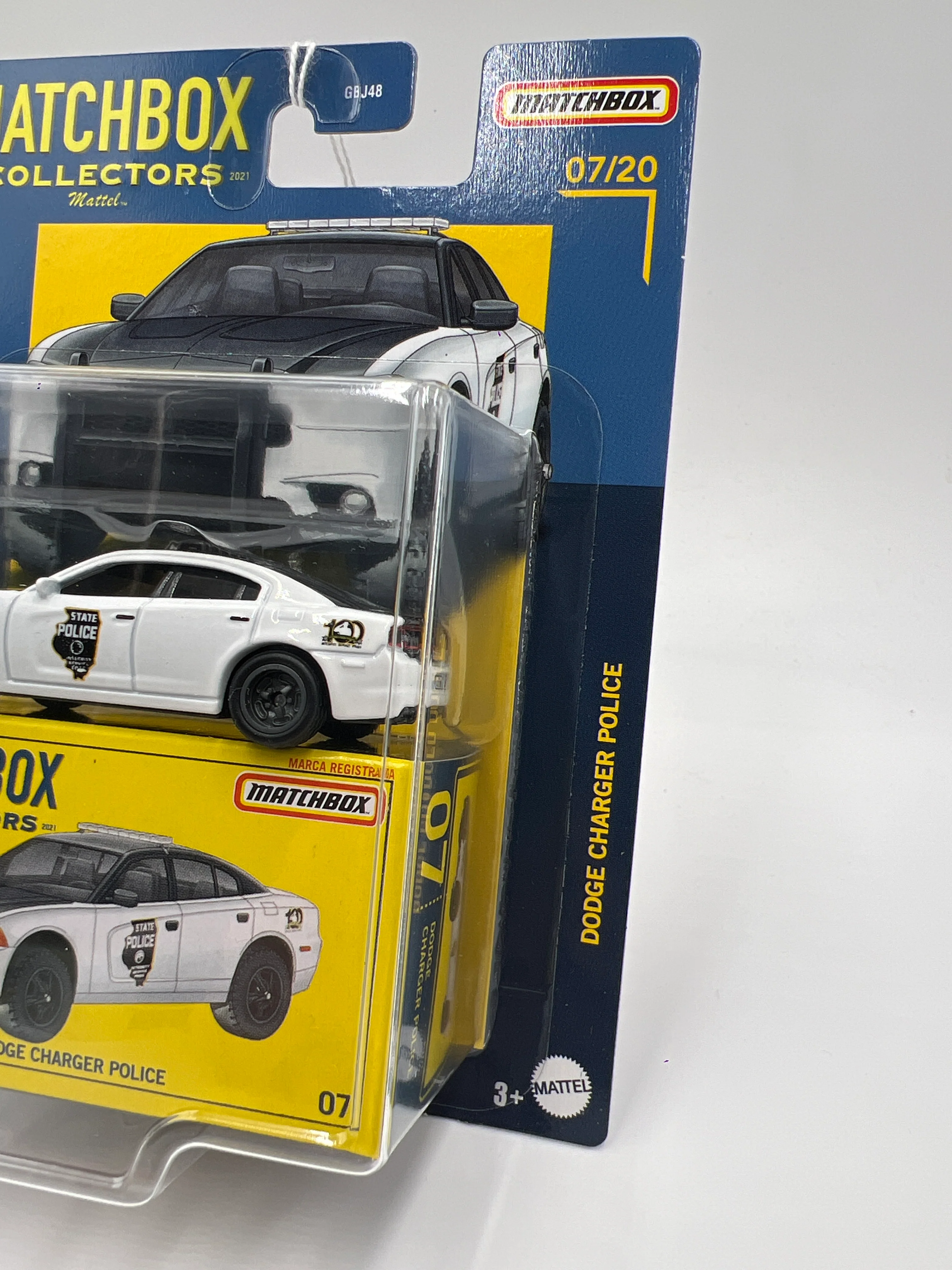 Matchbox Collectors #7 Dodge Charger Police White/Black 169E - Image 4