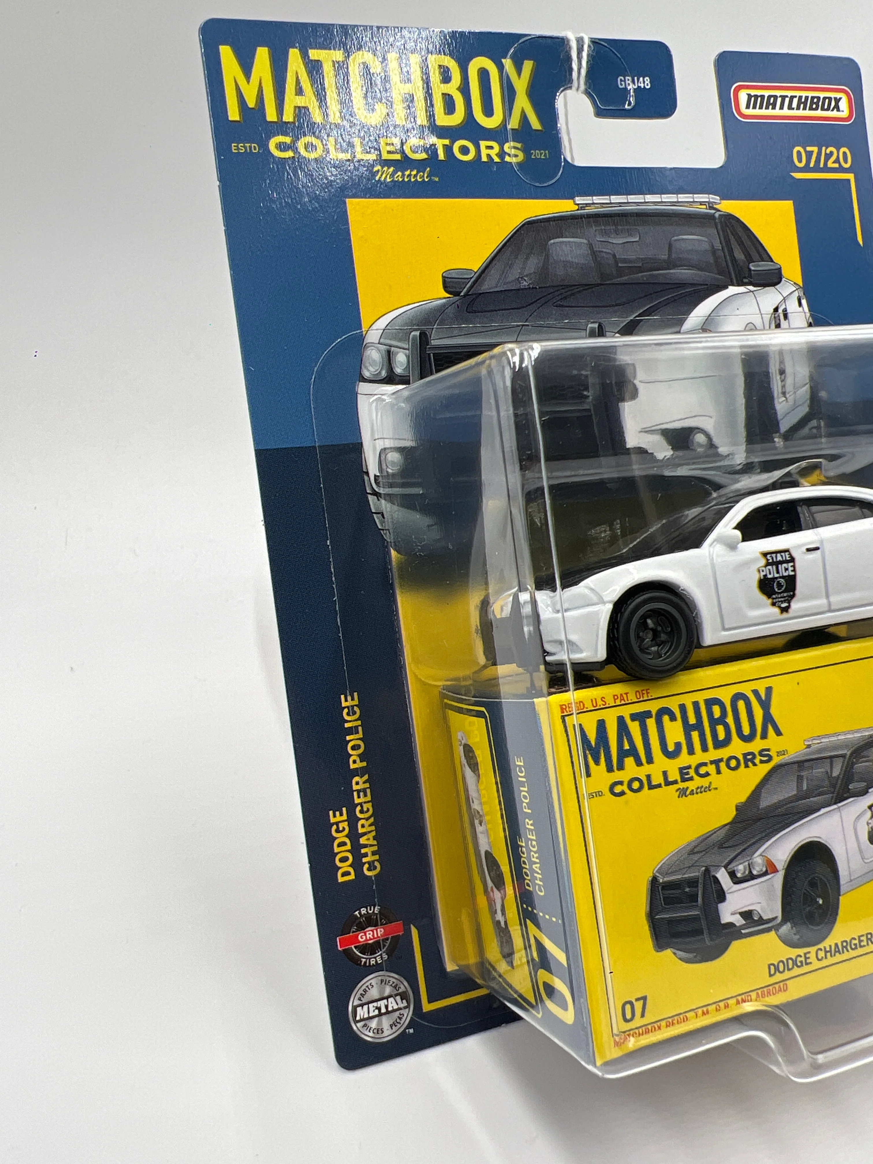 Matchbox Collectors #7 Dodge Charger Police White/Black 169E - Image 5