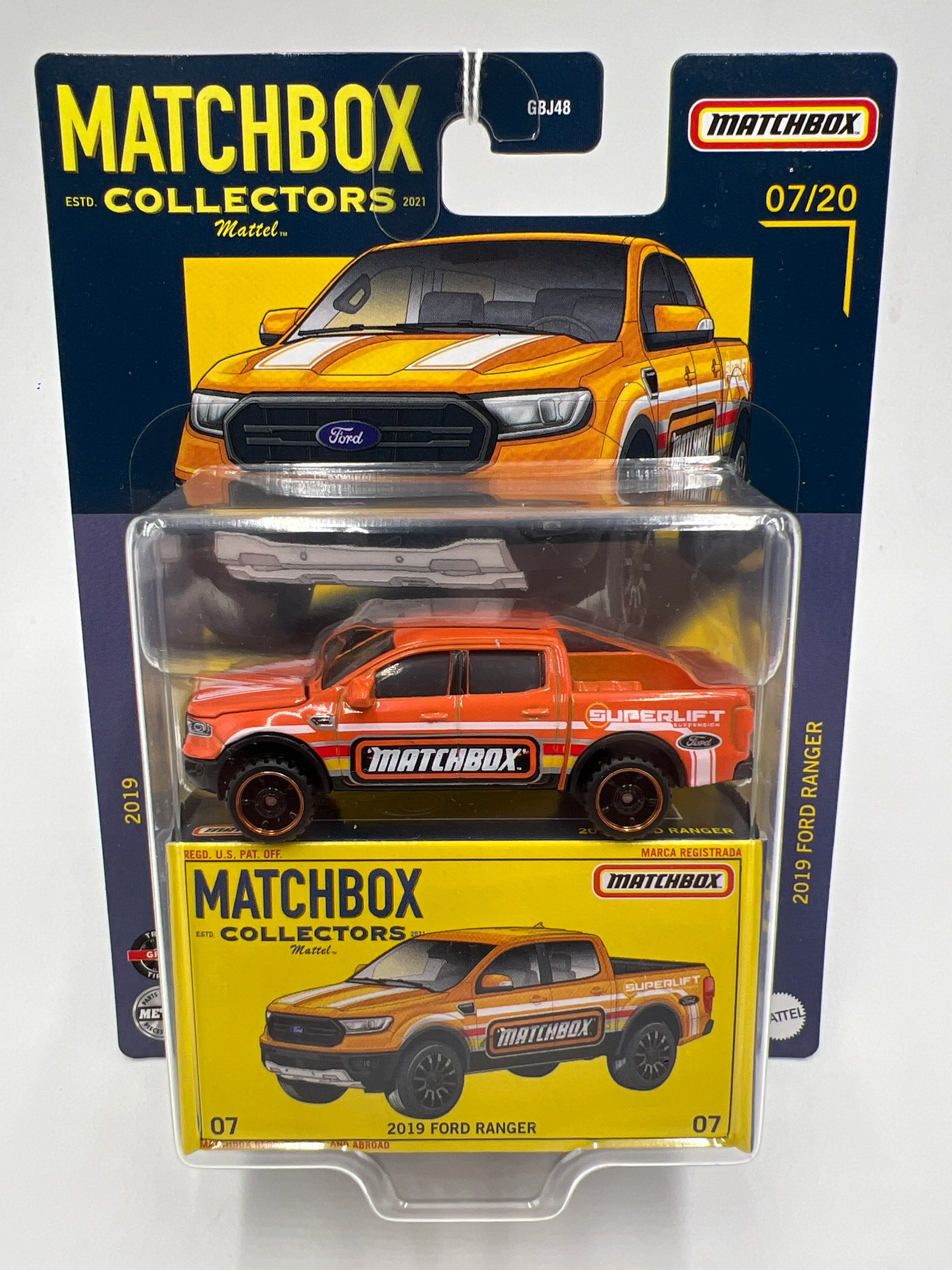 Matchbox Collectors #7 2019 Ford Ranger Orange 169H - Image 2