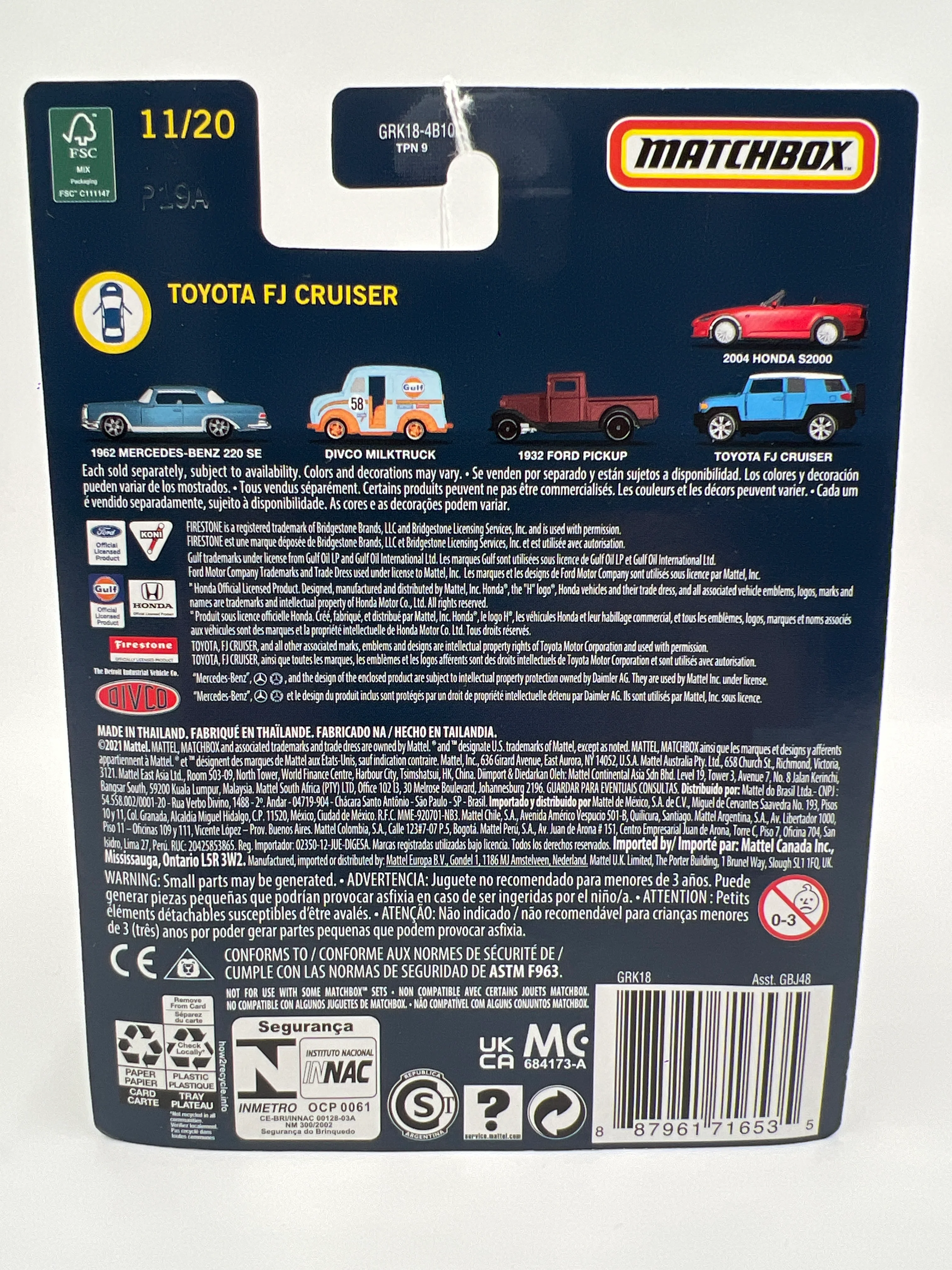 Matchbox Collectors #11 Toyota FJ Cruiser Blue 170F - Image 6