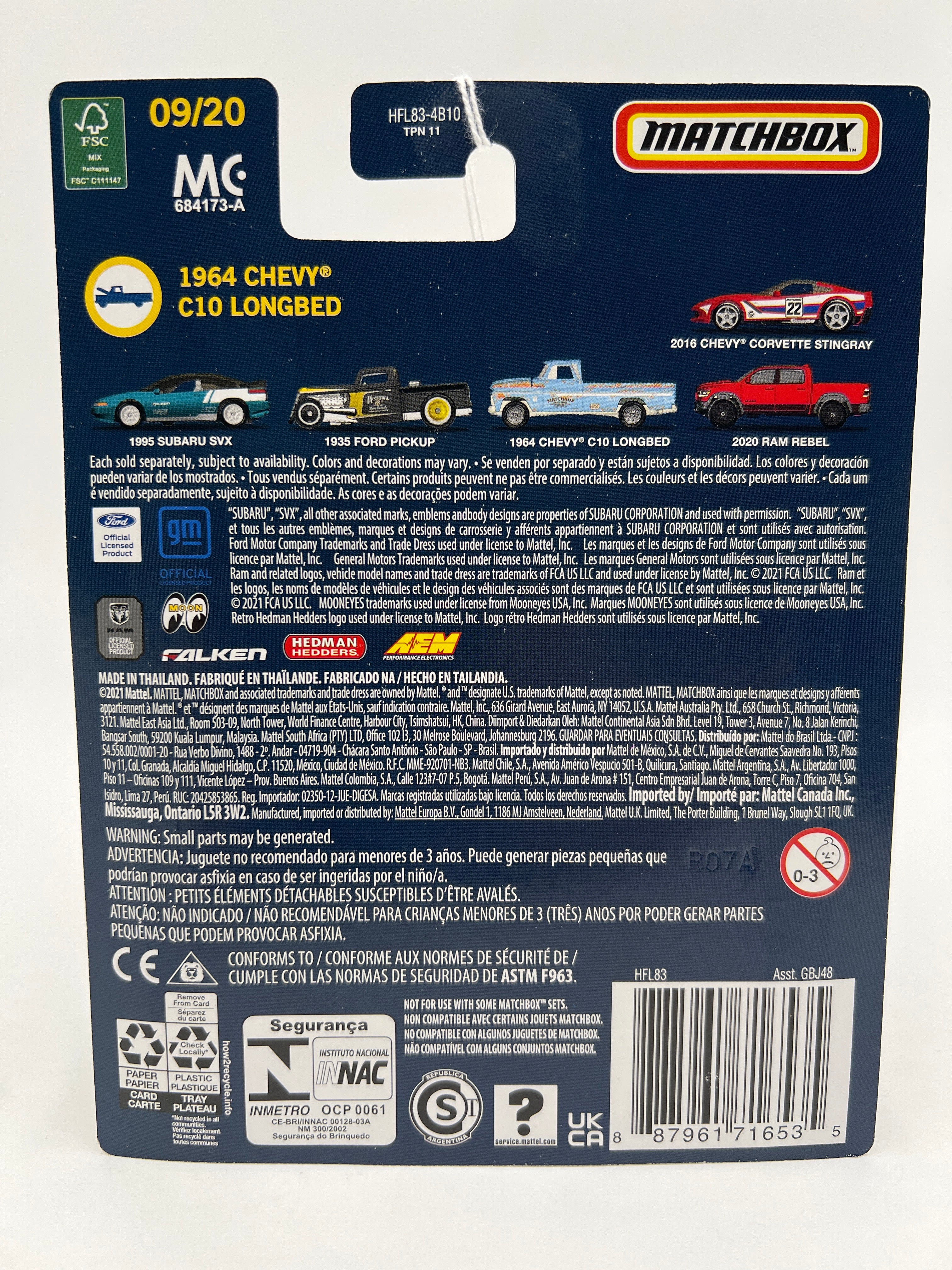 Matchbox Collectors #9 1964 Chevy C10 Longbed Light Blue 169L - Image 6