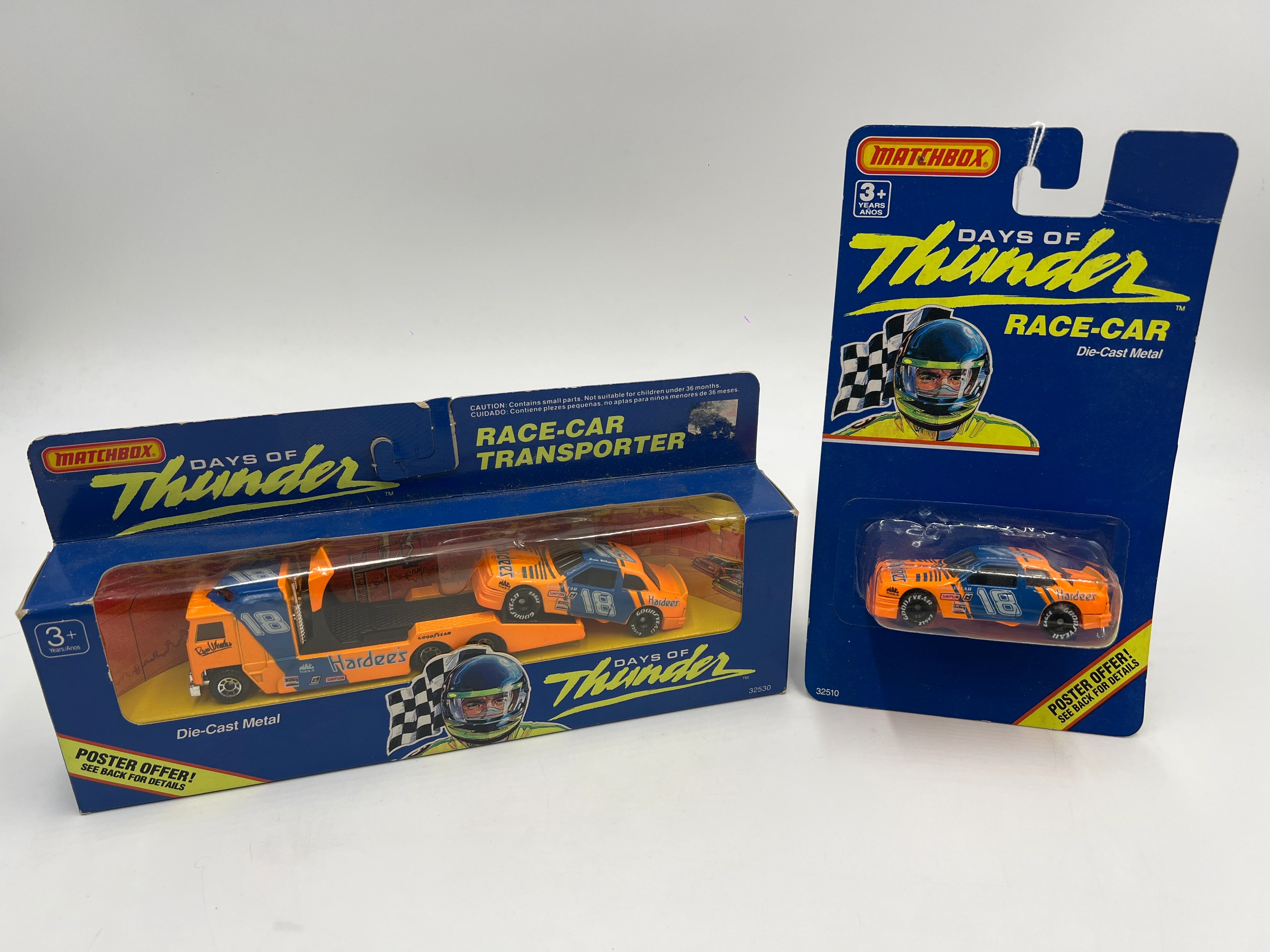 Matchbox Days Of Thunder Team Race-Car Transporter & Race Car Hardees Lot Of 2 - Image 2