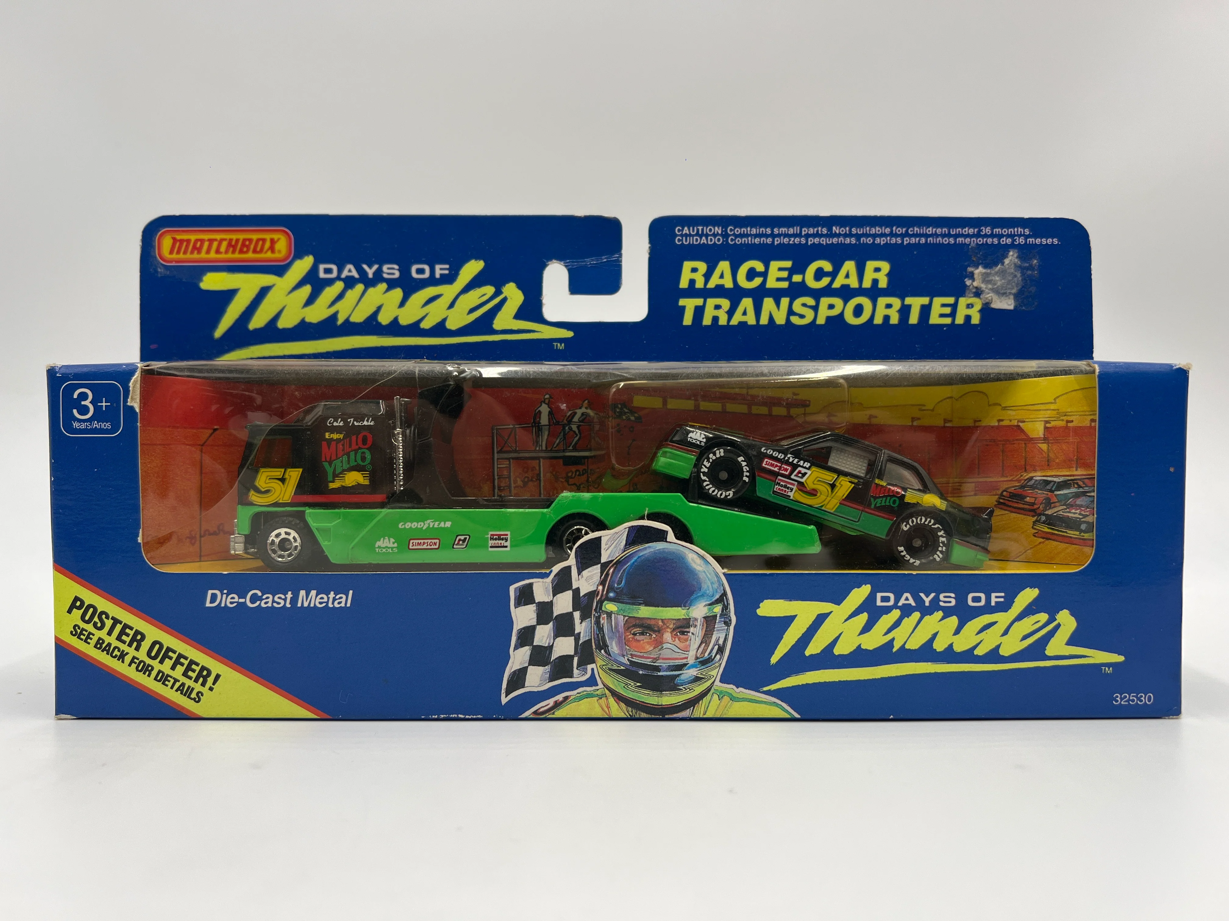 Matchbox Days Of Thunder Team Race-Car Transporter & Race Car Mello Yello/City Chevrolet Lot Of 2 - Image 3
