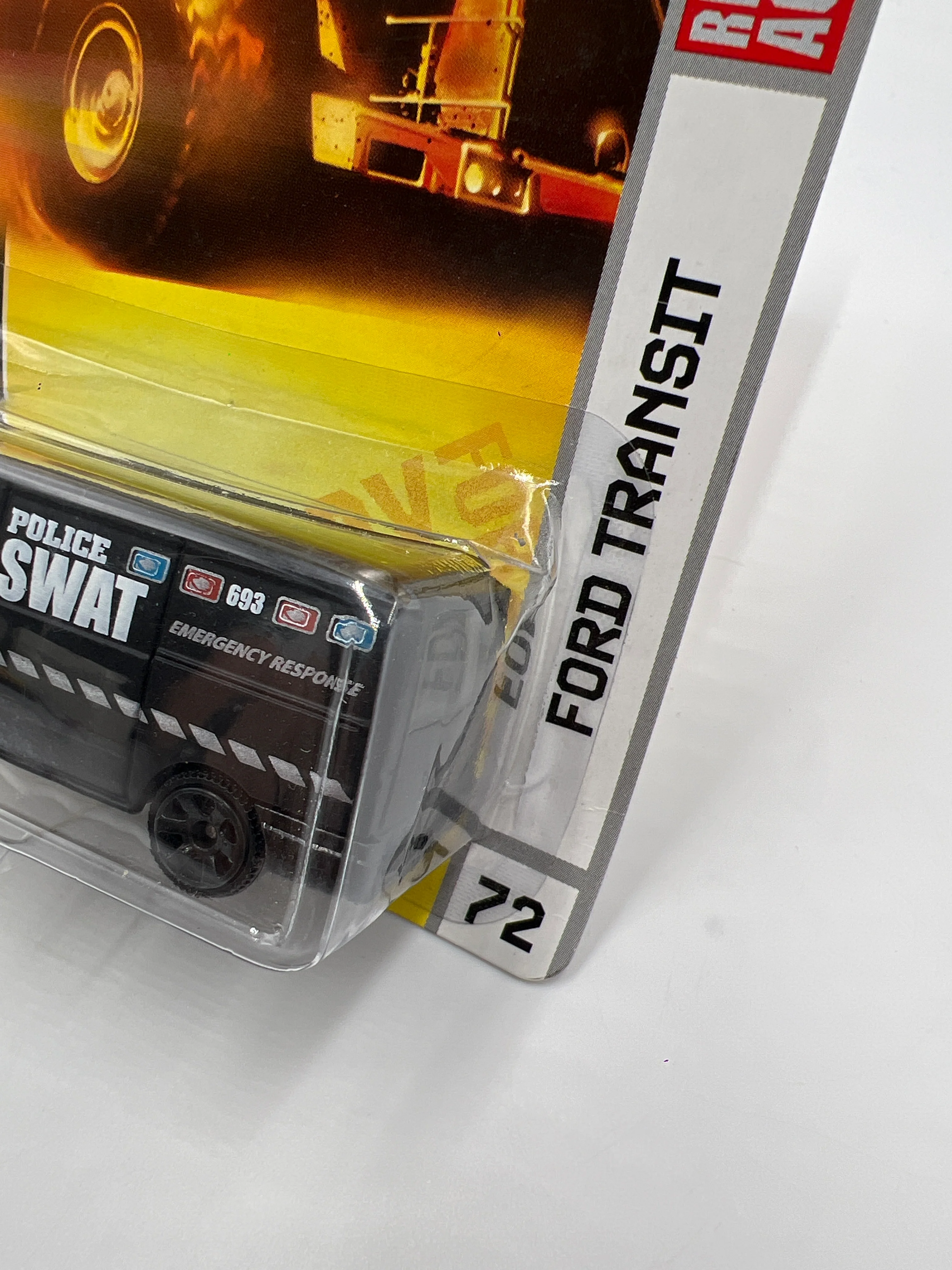 Matchbox Emergency #72 Ford Transit SWAT Black Blister Not Perfect - Image 4