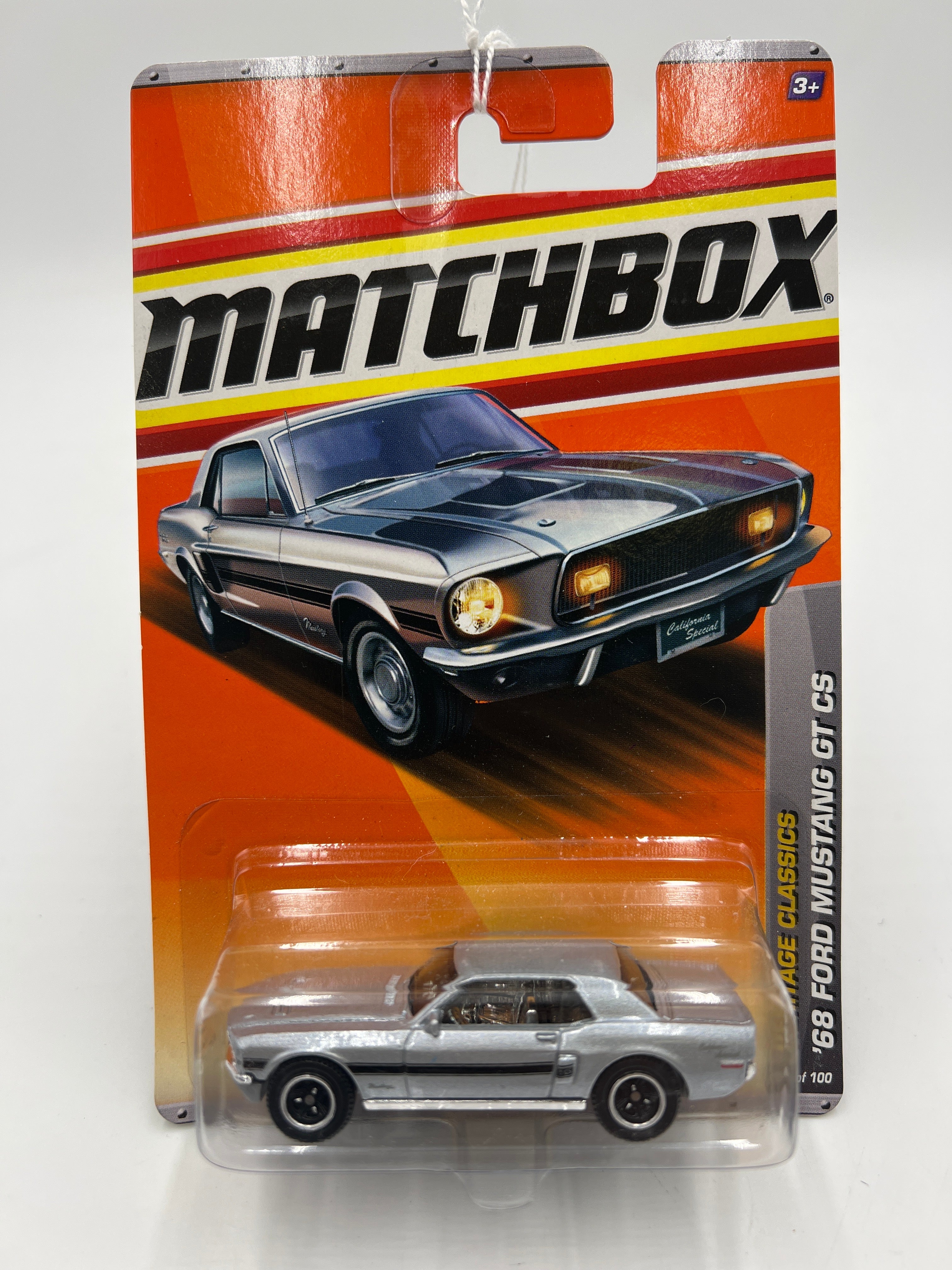 2011 Matchbox #25 Heritage Classics 68 Ford Mustang GT CS Silver 30G - Image 2