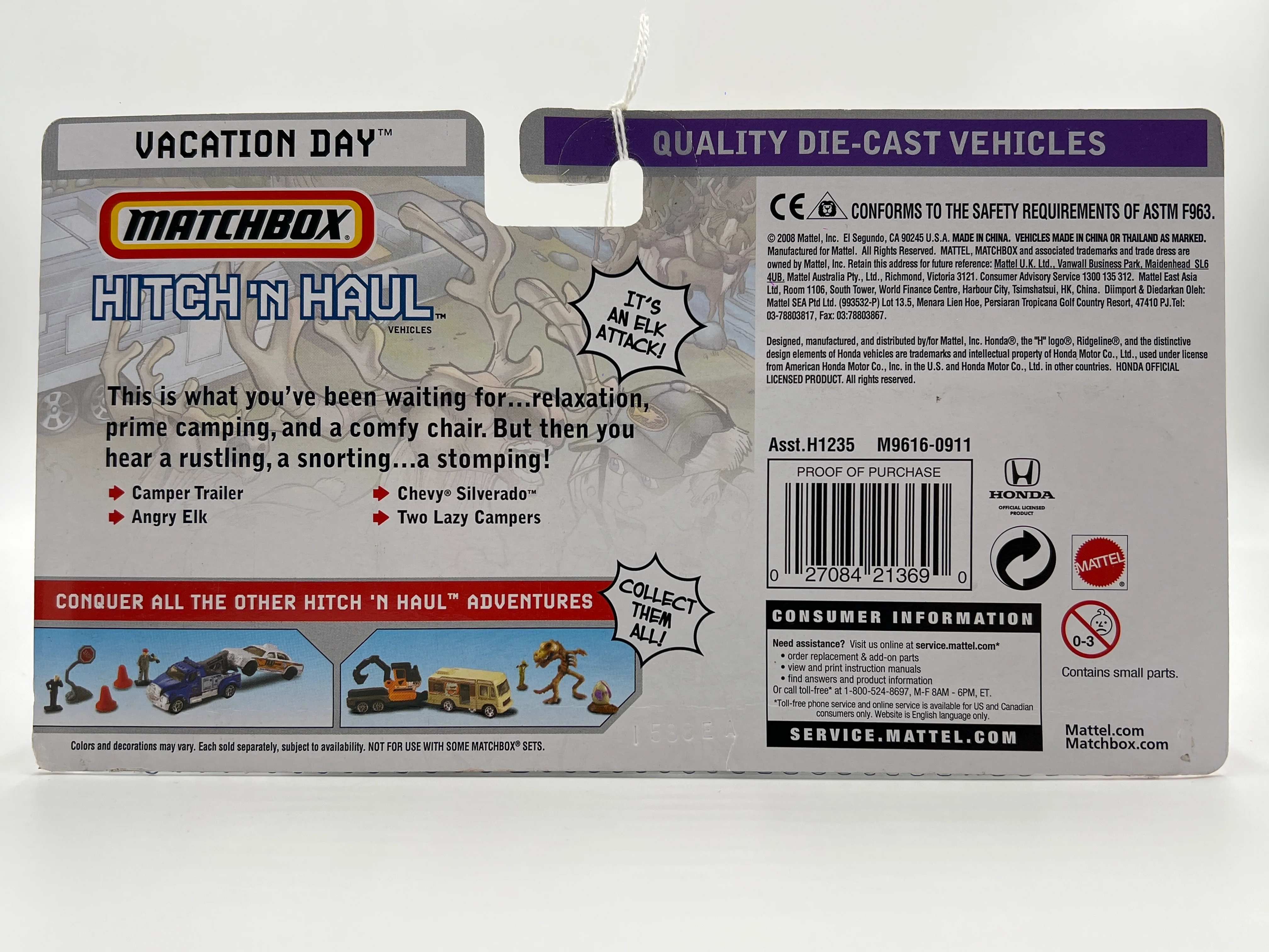 Matchbox Hitch N Haul Vacation Day Honda Ridgeline & Camper Trailer VHTF - Image 7