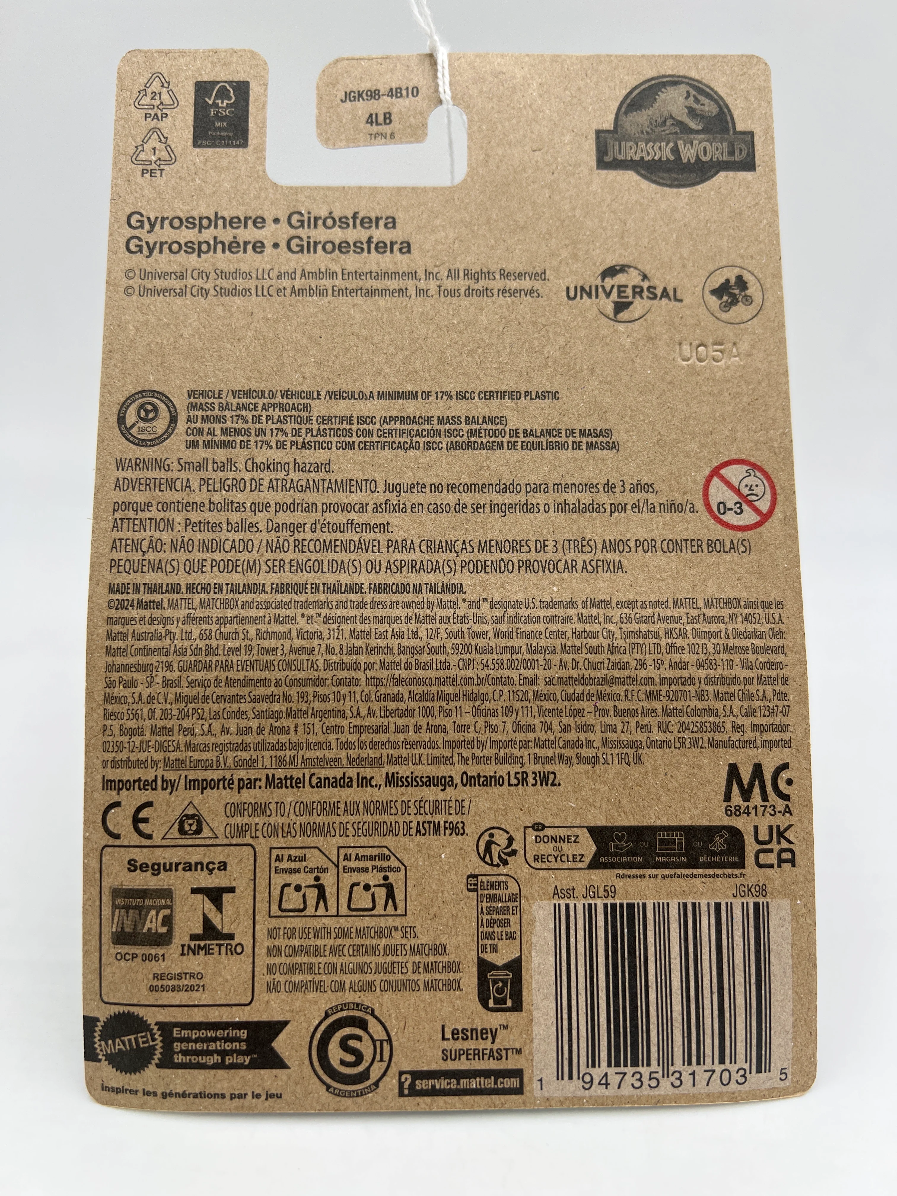 Matchbox Jurassic World Rebirth Gyrosphere 160i - Image 6