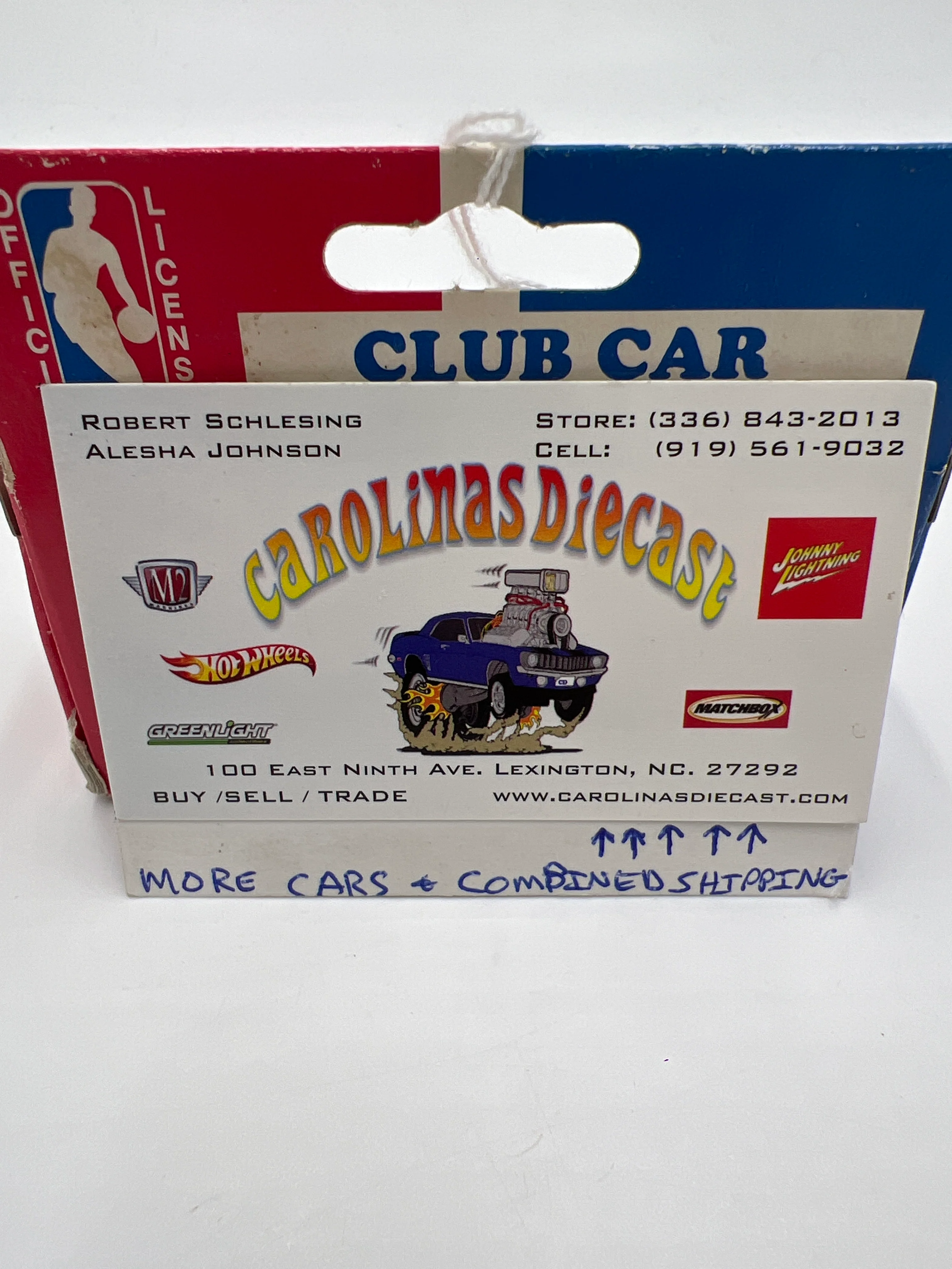 Matchbox 1995 NBA Club Car Collectible MB245 Model 39 Chevy Charlotte Hornets Blue (Cracked Blister) - Image 8