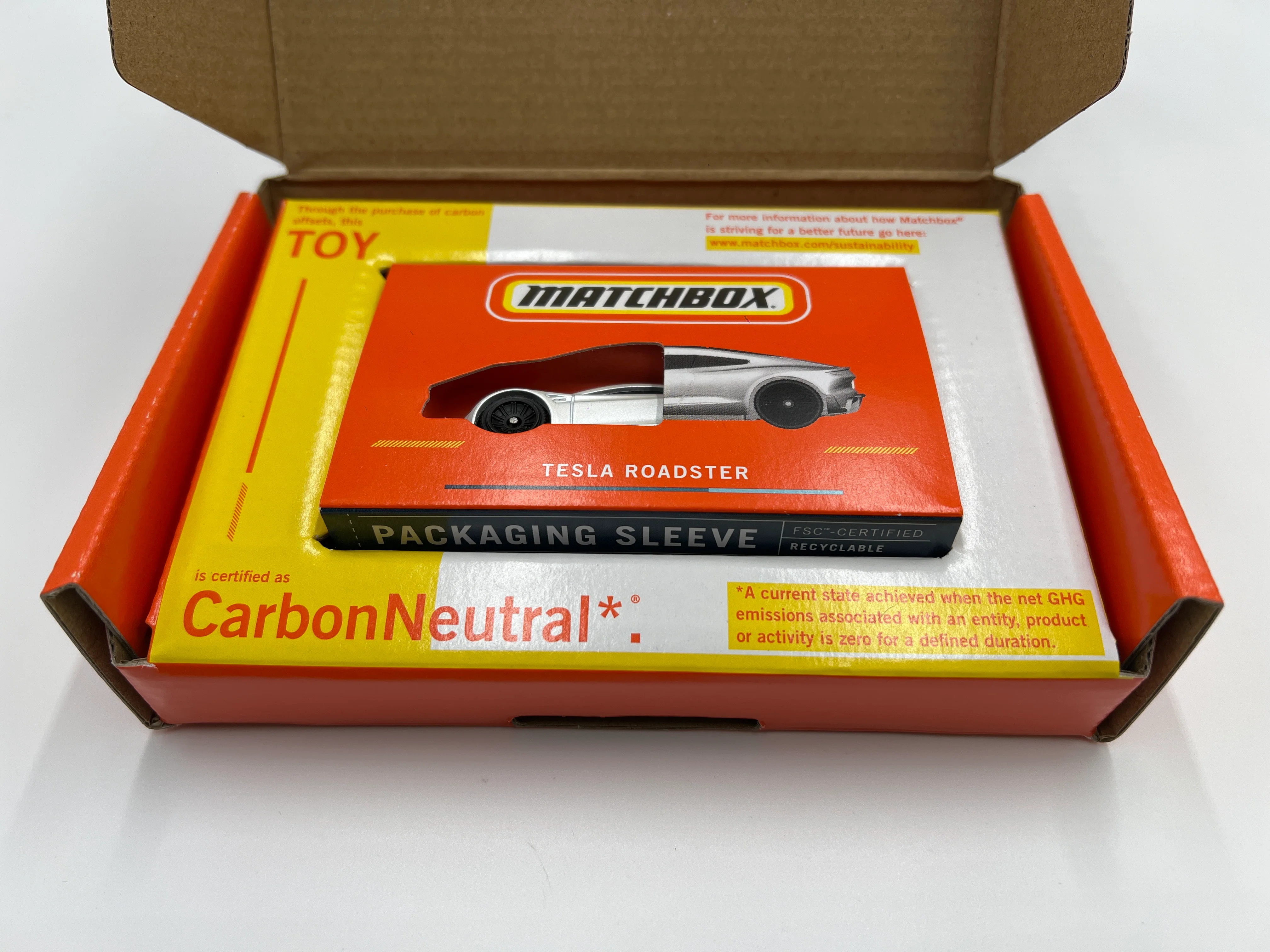Matchbox Mattel Creations Tesla Roadster White - Image 3