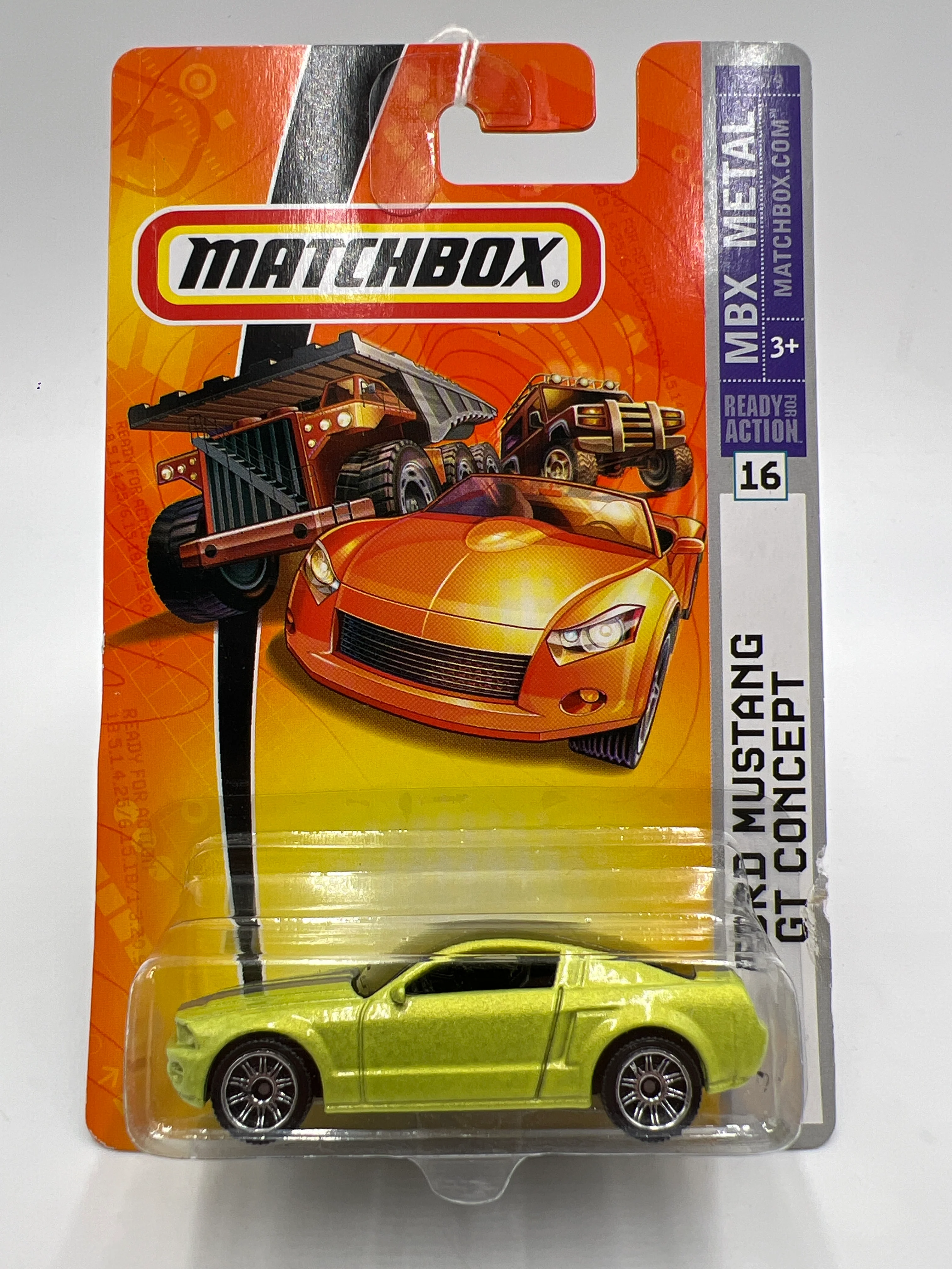 Matchbox MBX Metal #16 Ford Mustang GT Concept Green Blister/Card Not Perfect 216D - Image 2