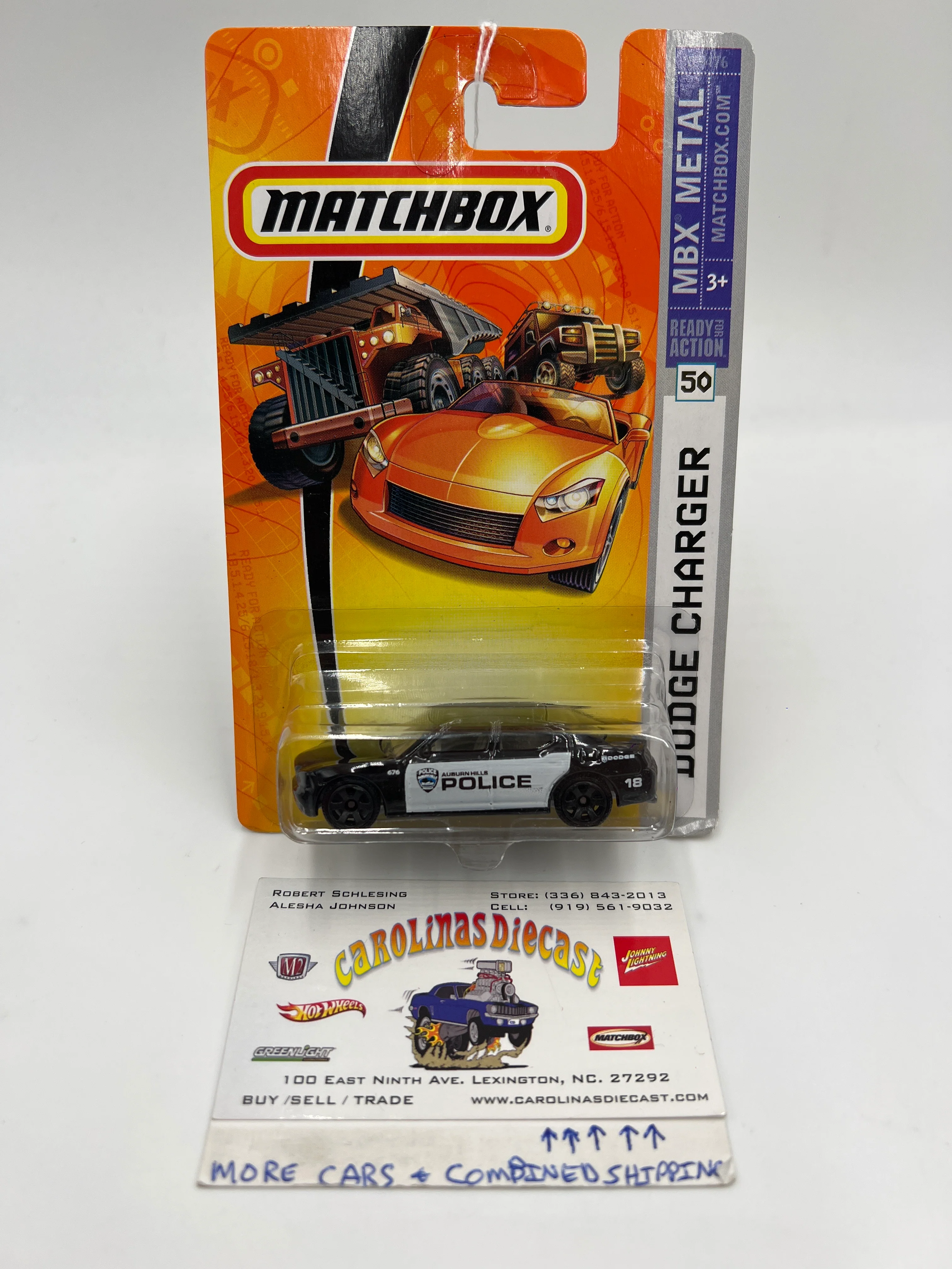 Matchbox MBX Metal #50 Dodge Charger Police Black/White 206C
