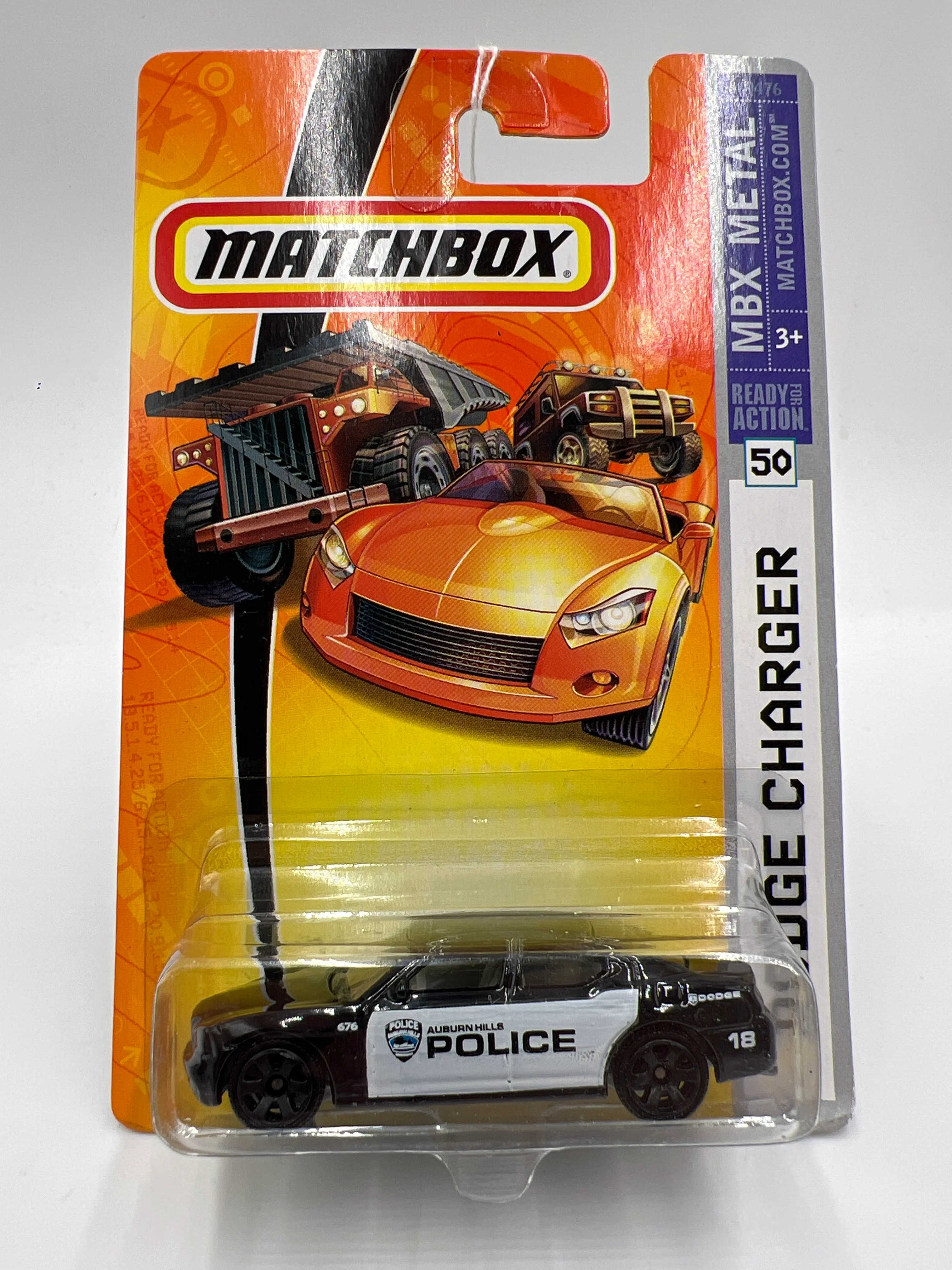 Matchbox MBX Metal #50 Dodge Charger Police Black/White 206C - Image 2