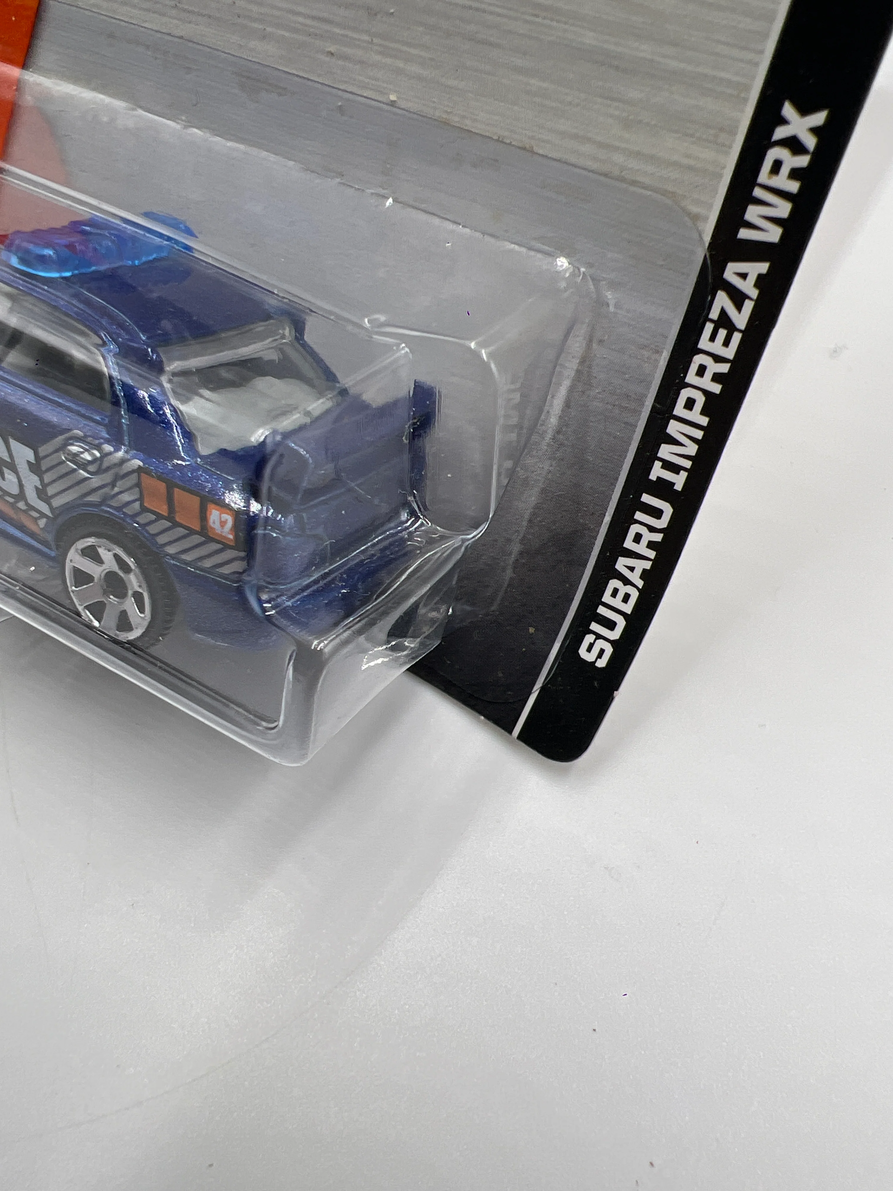 Matchbox MBX 2014 Collection Subaru Impreza WRX Police Blue Bad Card 208B - Image 4