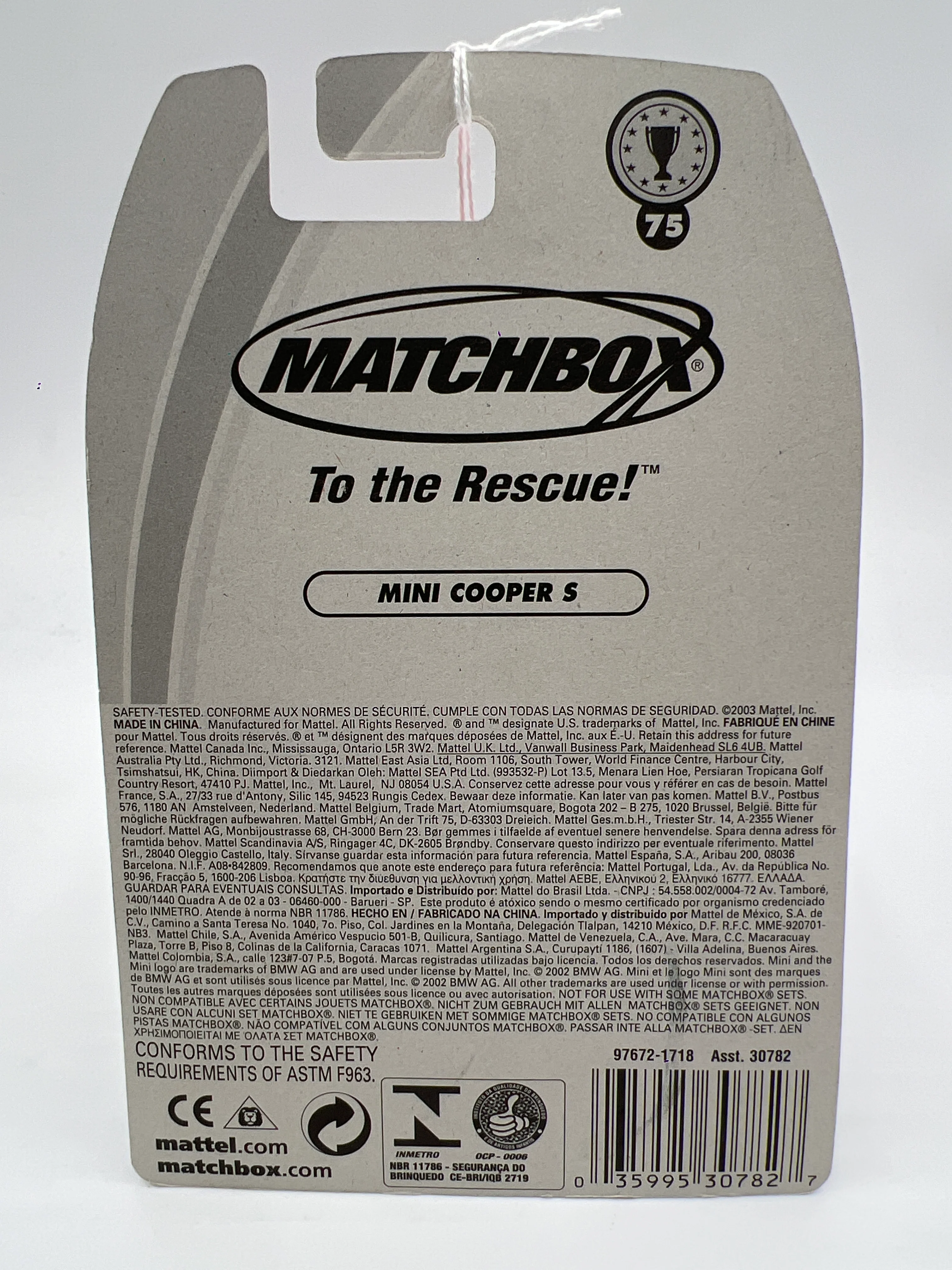 Matchbox Hero City Collection Mini Cooper S Red 208E - Image 7