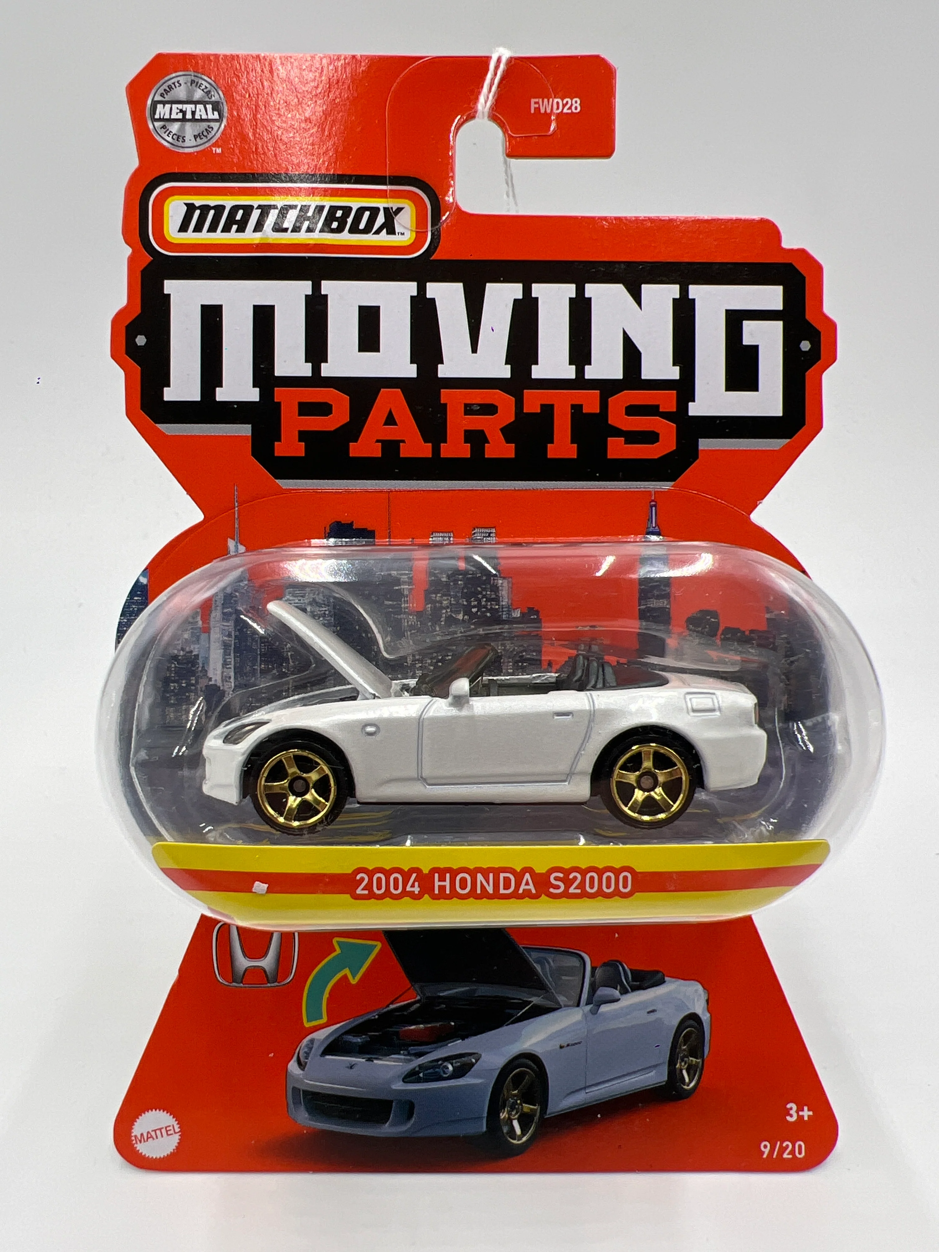 Matchbox Moving Parts #9 2004 Honda S2000 White 163F - Image 2