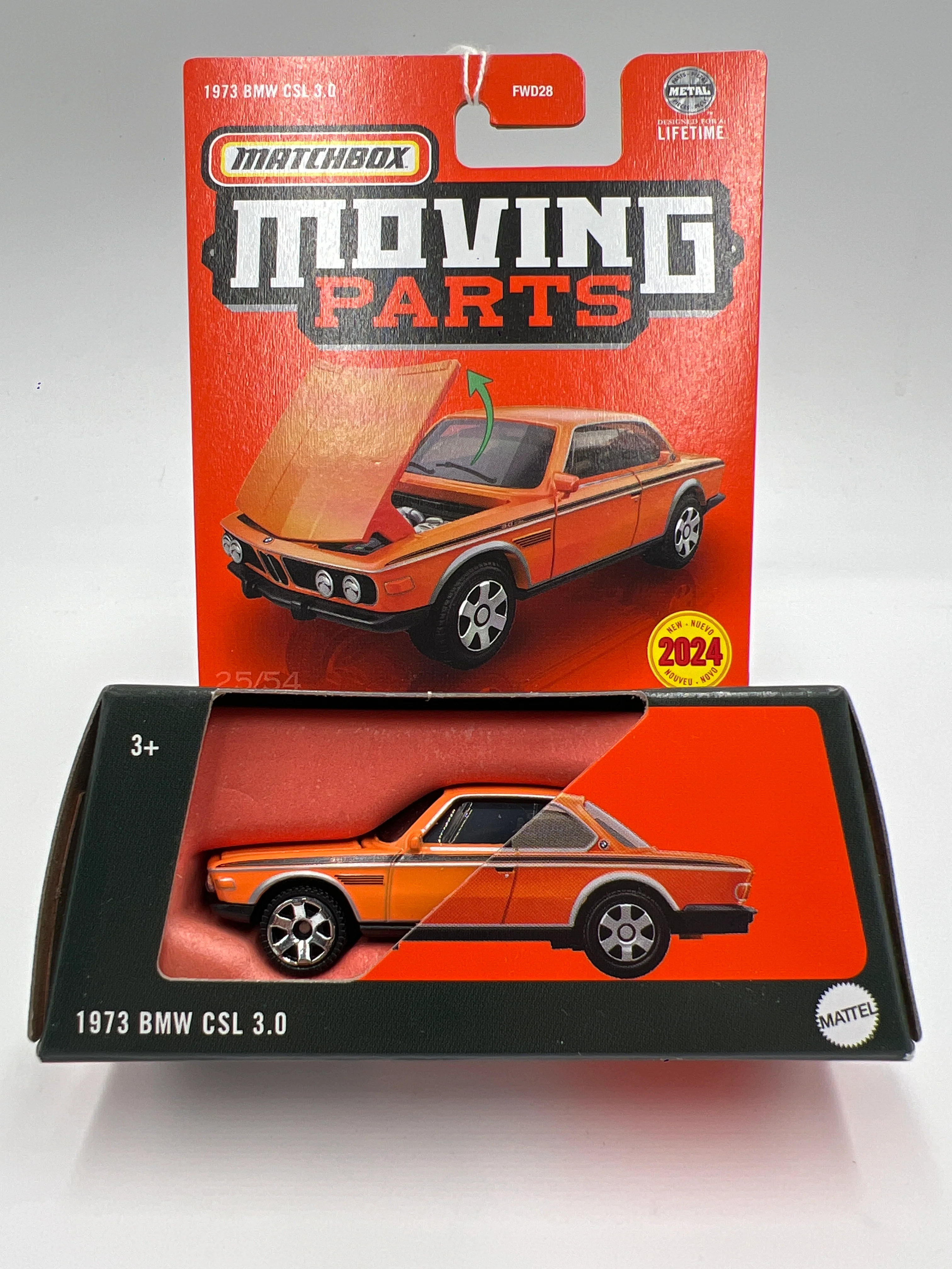Matchbox Moving Parts #25 1973 BMW CSL 3.0 Orange 168E - Image 2