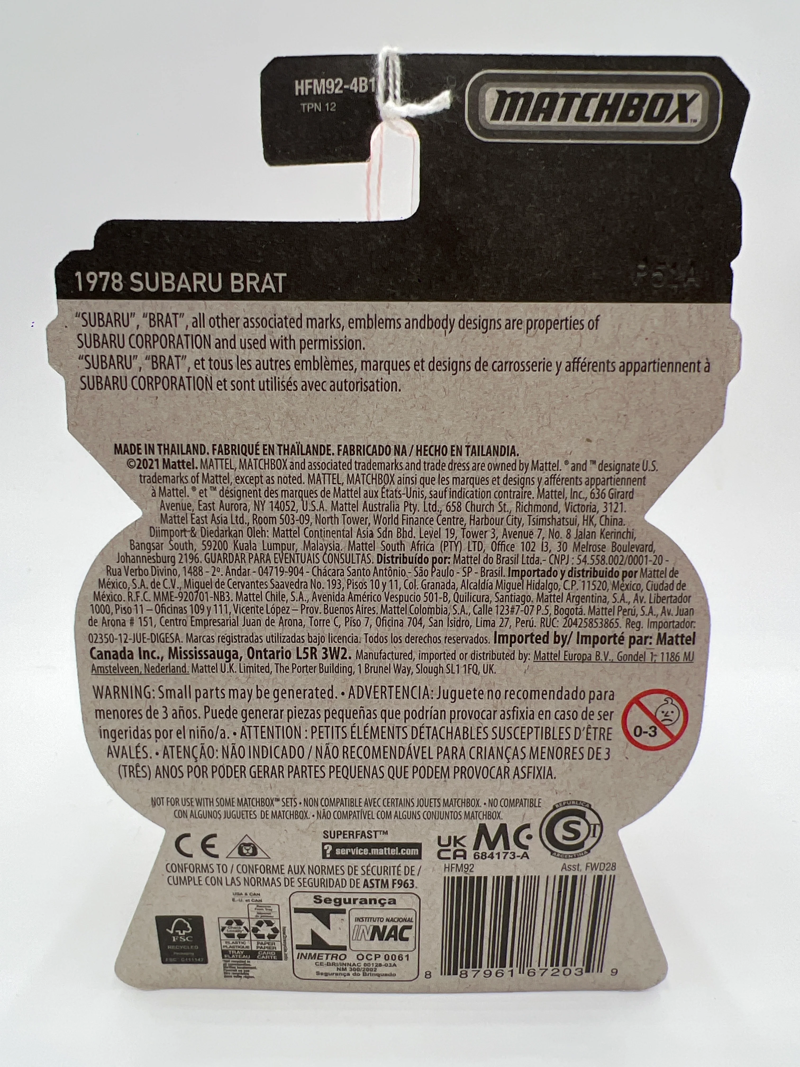 Matchbox Moving Parts #43 1978 Subaru Brat White 162J - Image 6