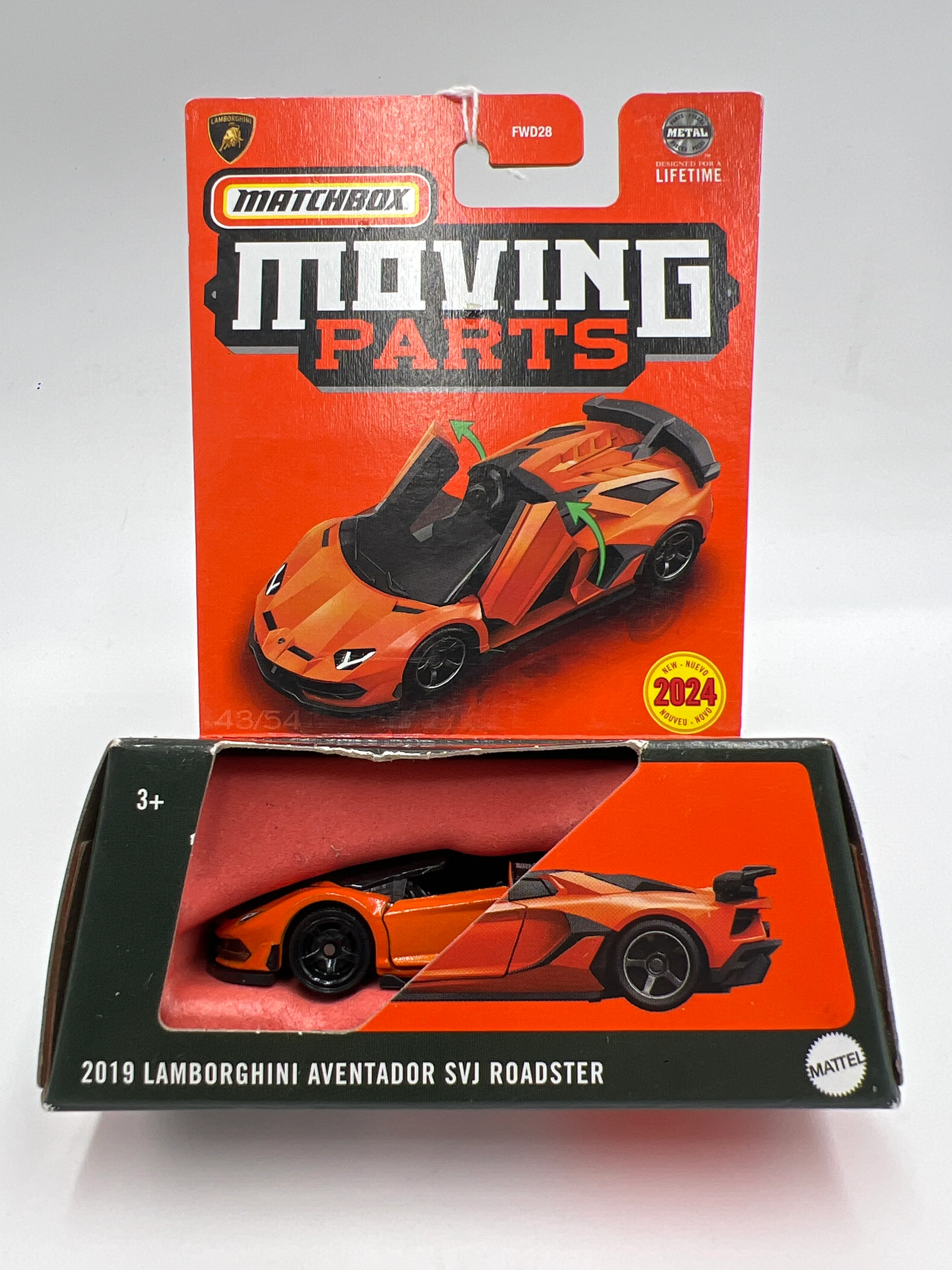2024 Matchbox Moving Parts #43 2019 Lamborghini Aventador SVJ Roadster Orange 167L