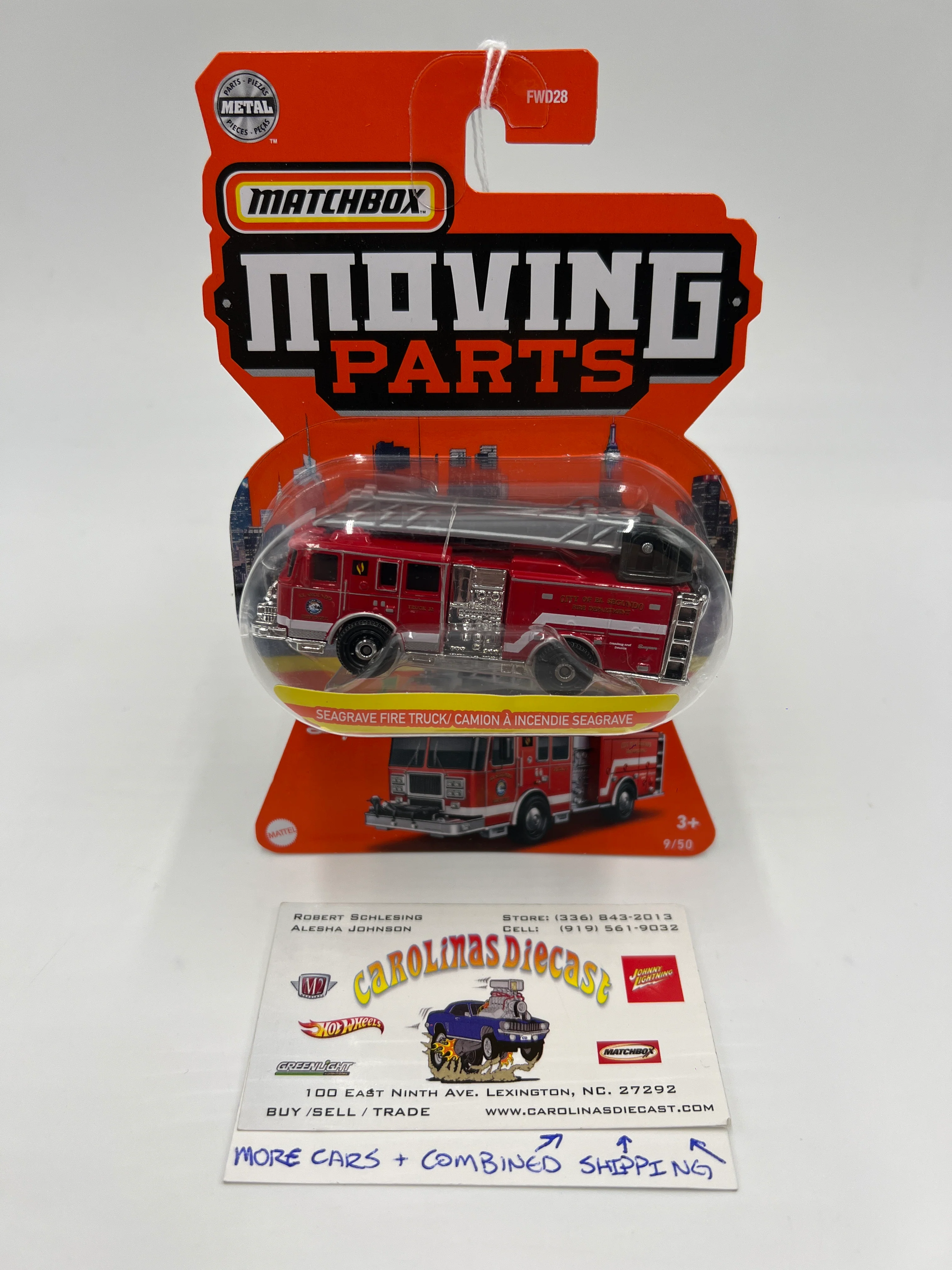 Matchbox Moving Parts #9 Seagrave Fire Truck Red 165F