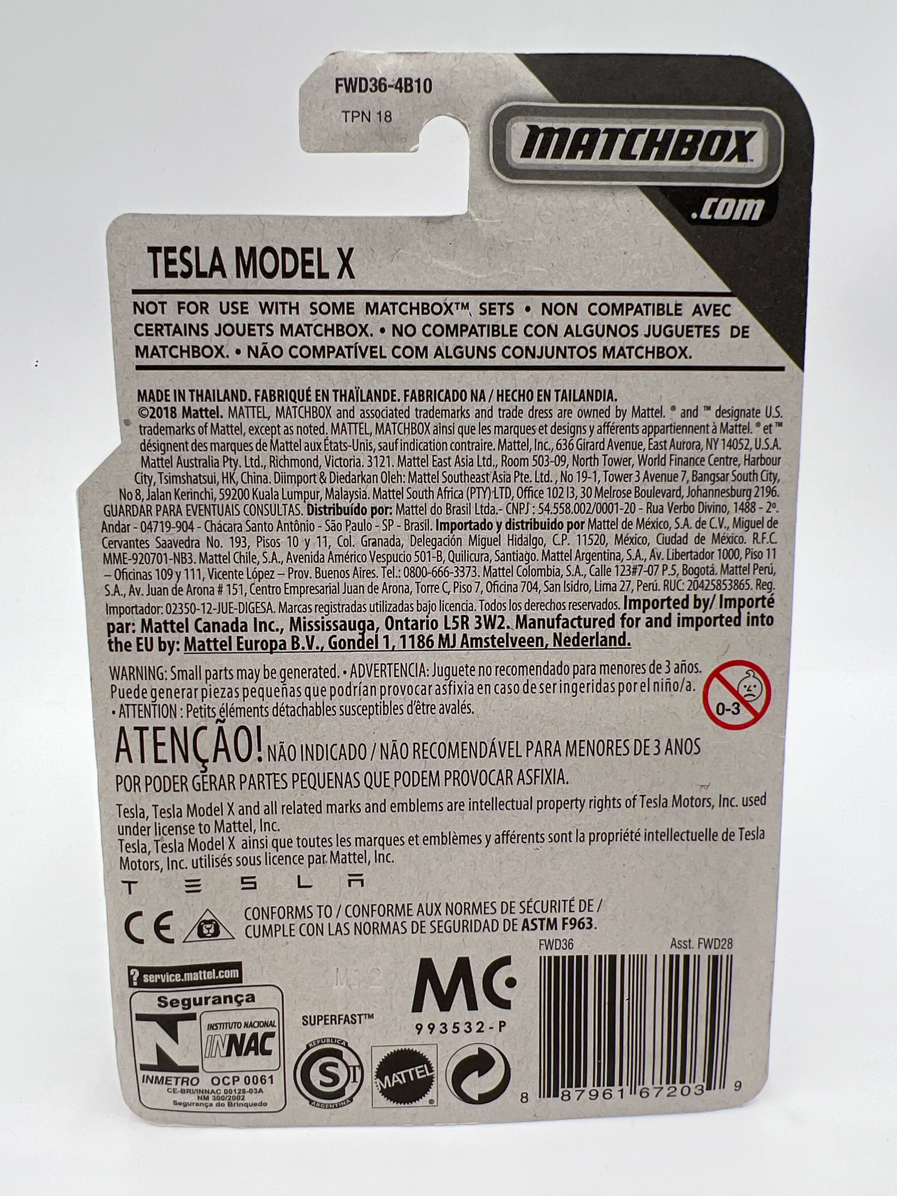 Matchbox Moving Parts MBX Road Trip Tesla Model X Red W/Protector HTF - Image 6
