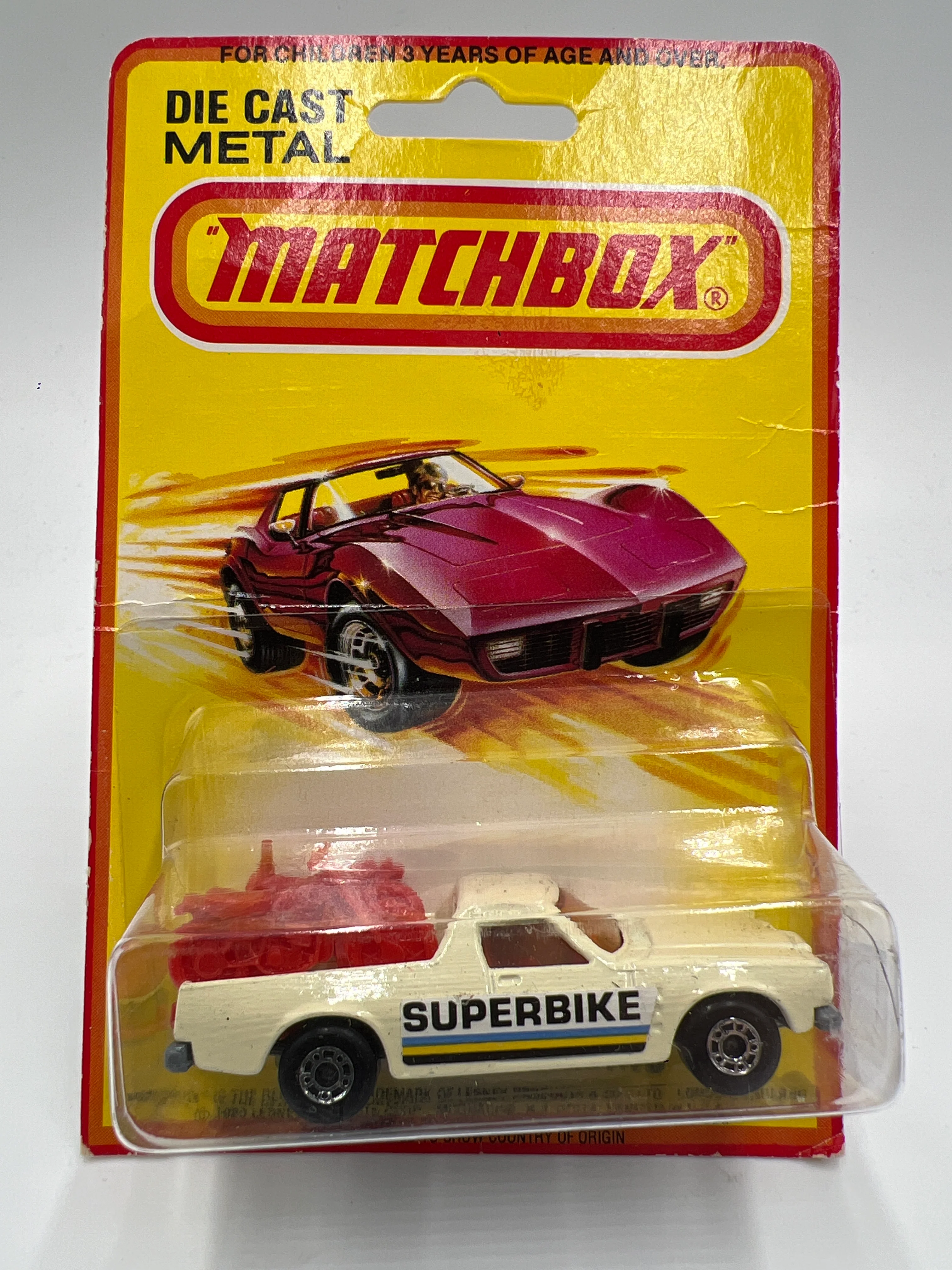 1980 Matchbox Lesney No. 60 Chevy El Camino Superbike White W/Protector See Description - Image 2