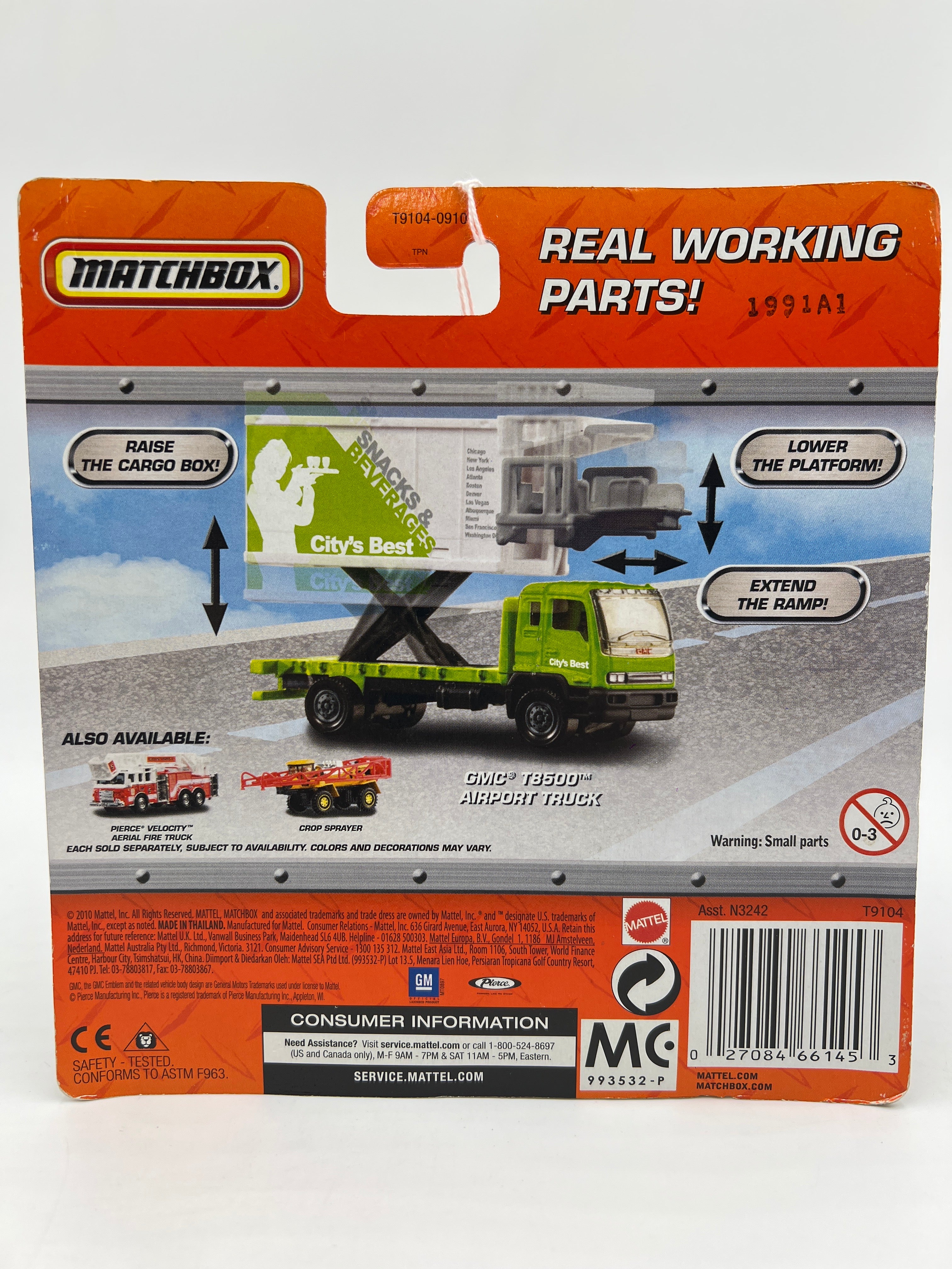 Matchbox Real Working Rigs GMC T8500 Airport Truck Green 169A - Image 6