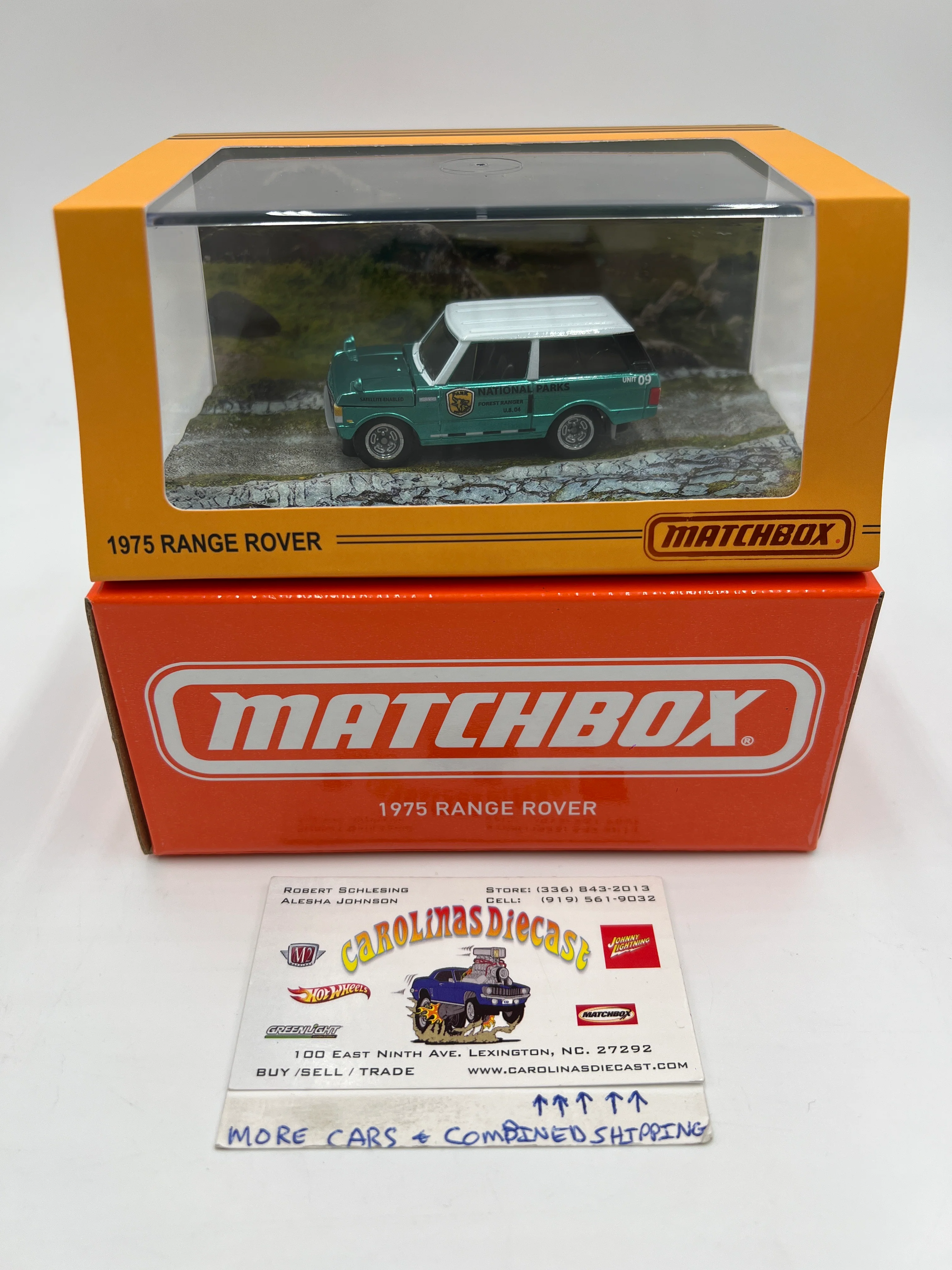Matchbox RLC Mattel Creations 1975 Range Rover National Parks Green