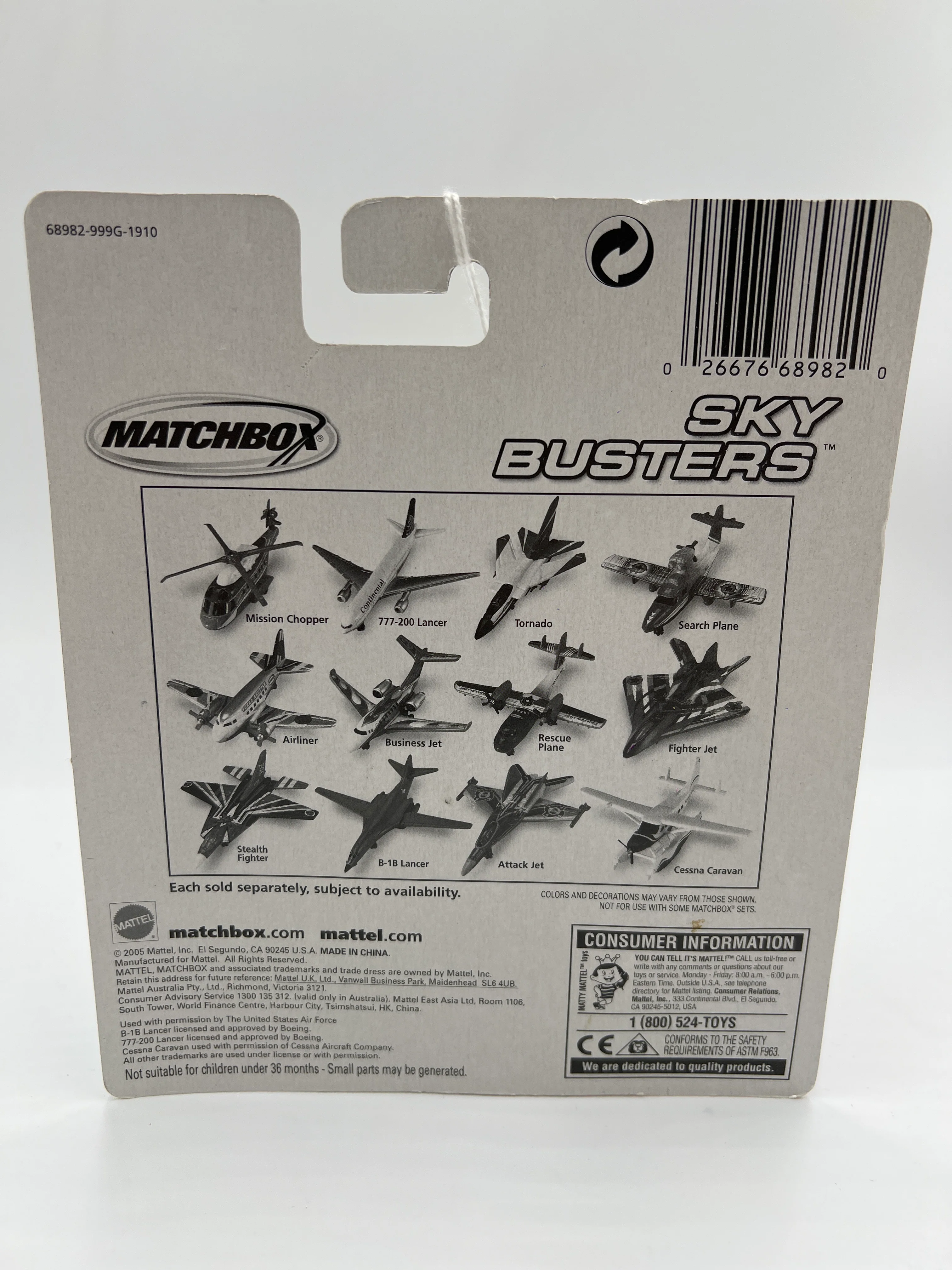 Matchbox Sky Busters B-1B Lancer Gray VHTF - Image 6