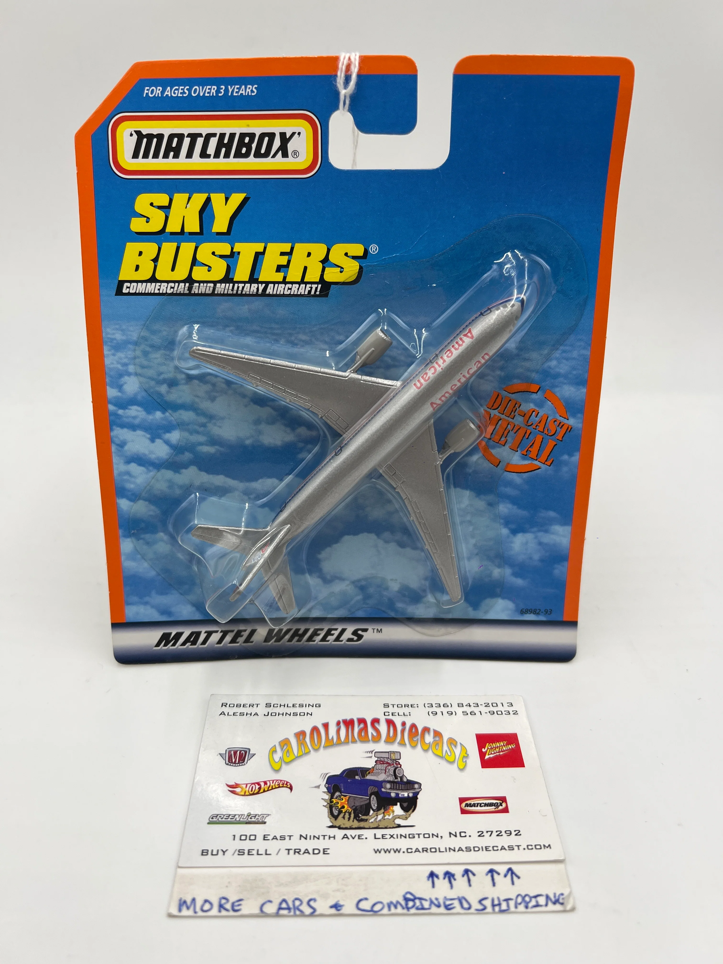 Matchbox Sky Busters Commercial American Airlines Boeing 767 Silver VV3