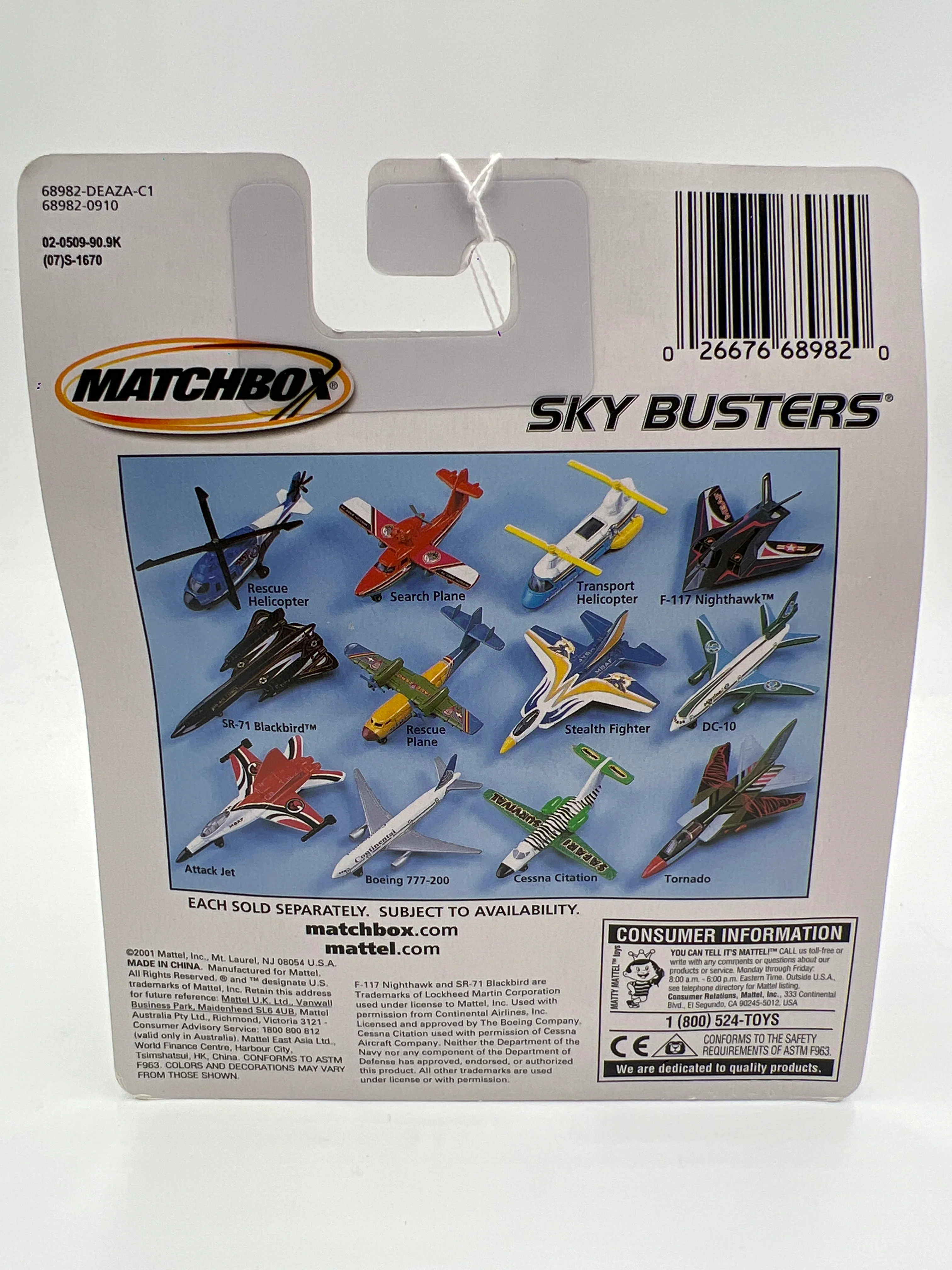 Matchbox Sky Busters Stealth Fighter MBAF Blue/White OO7 - Image 6