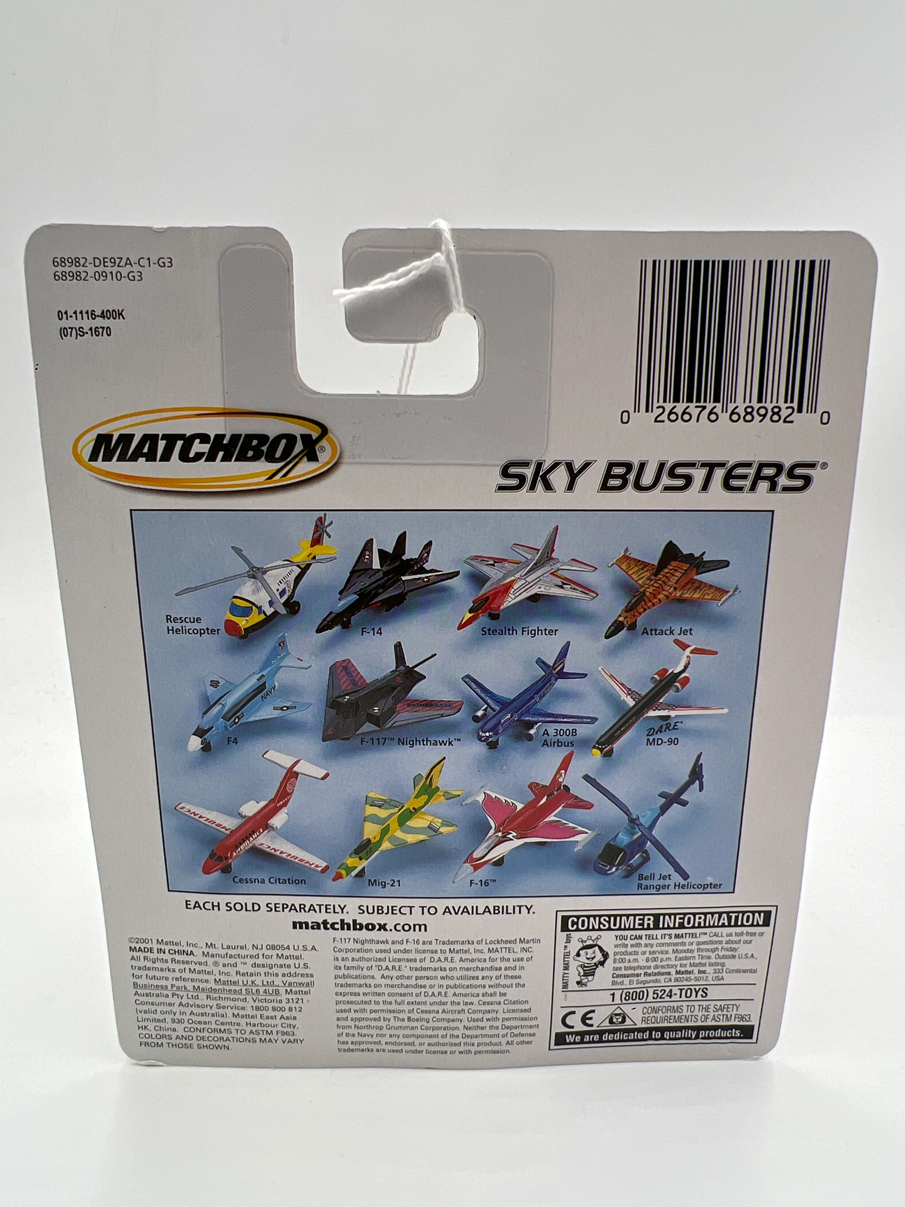 Matchbox Sky Busters Stealth Fighter NMF-927 Silver/Red OO7 - Image 6