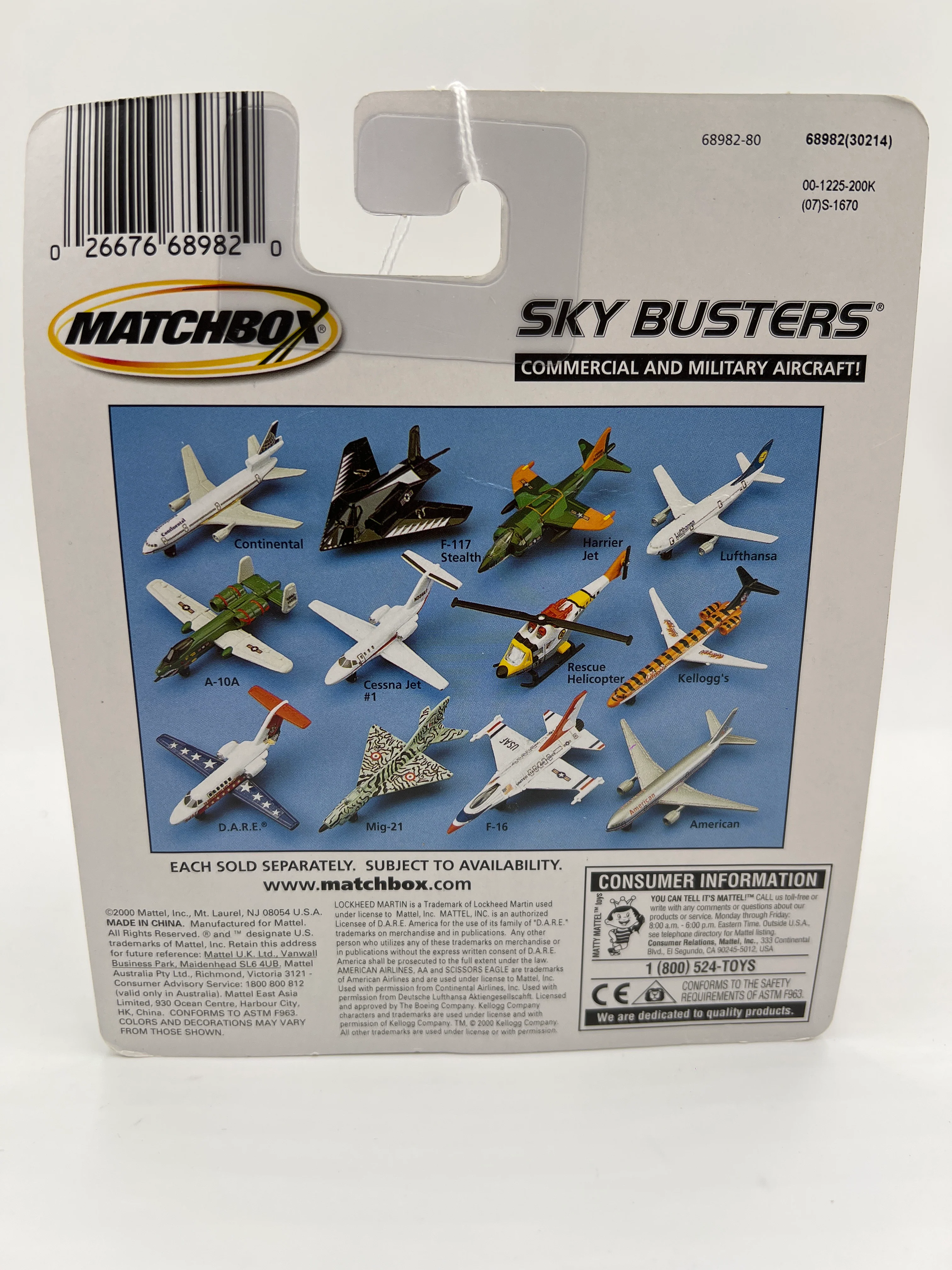 Matchbox Sky Busters Warthog Shark A-10A Military Plane RARE - Image 6