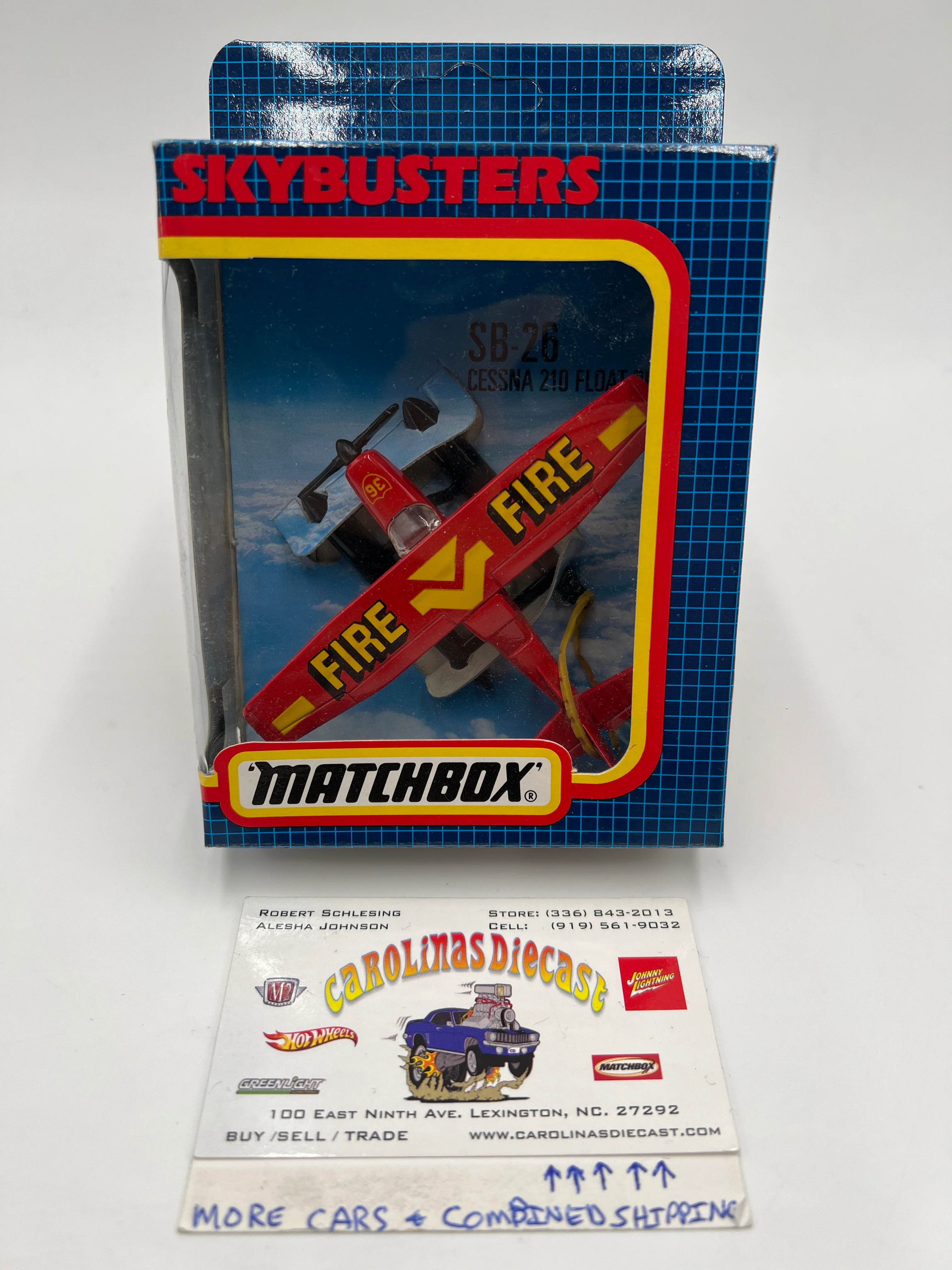 Matchbox Skybusters SB-26 Cessna 210 Float Plane Fire Unpunched
