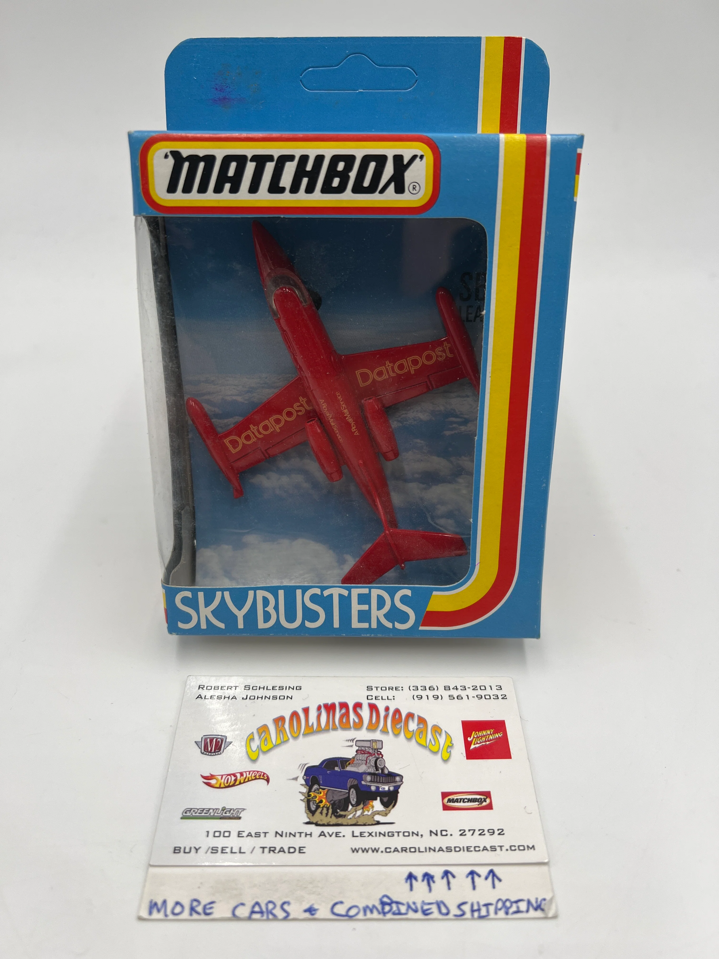 Matchbox Skybusters SB-1 Learjet Datapost Red Unpunched