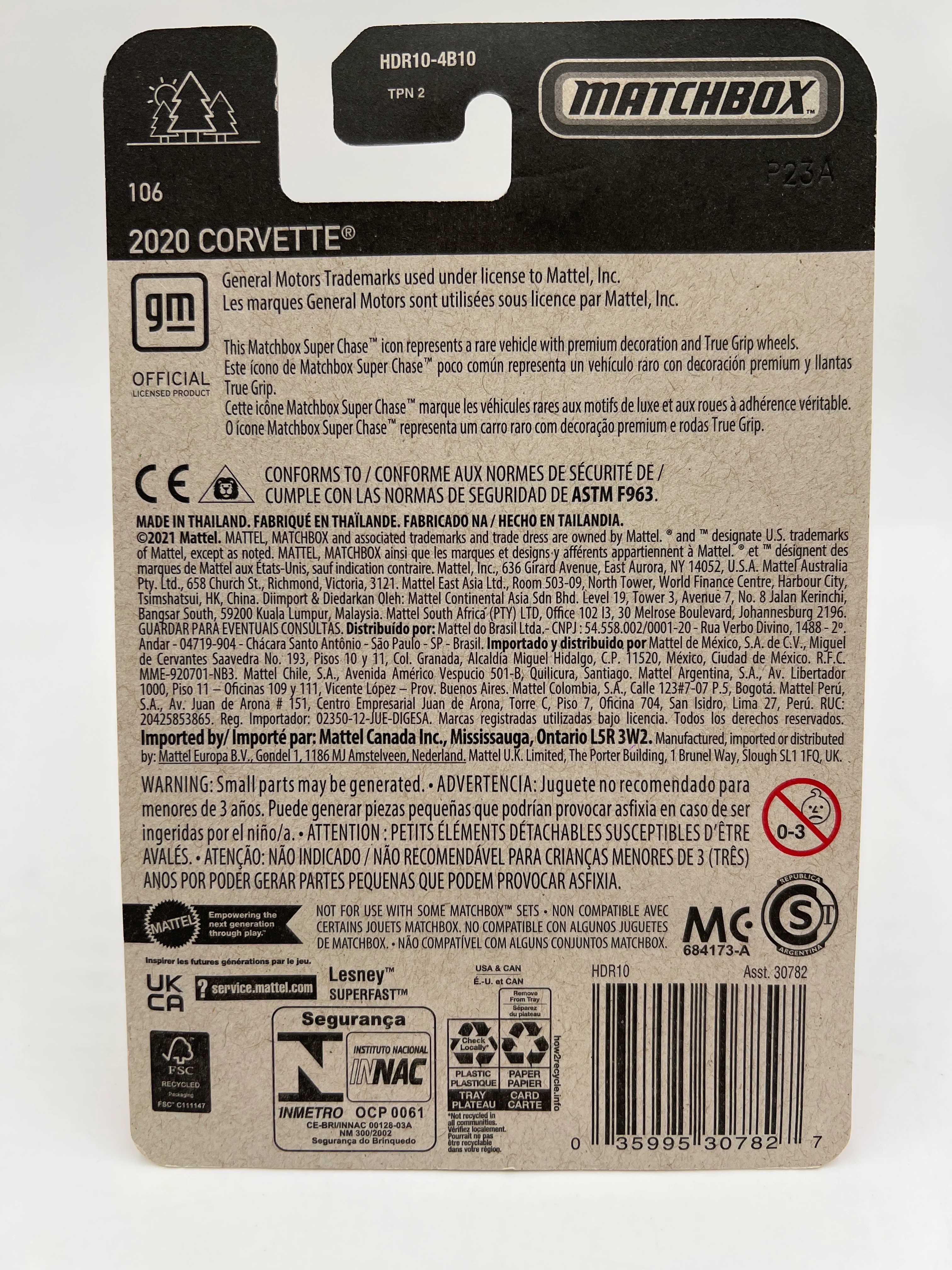Matchbox Super Chase 2020 Corvette White W/Protector - Image 7