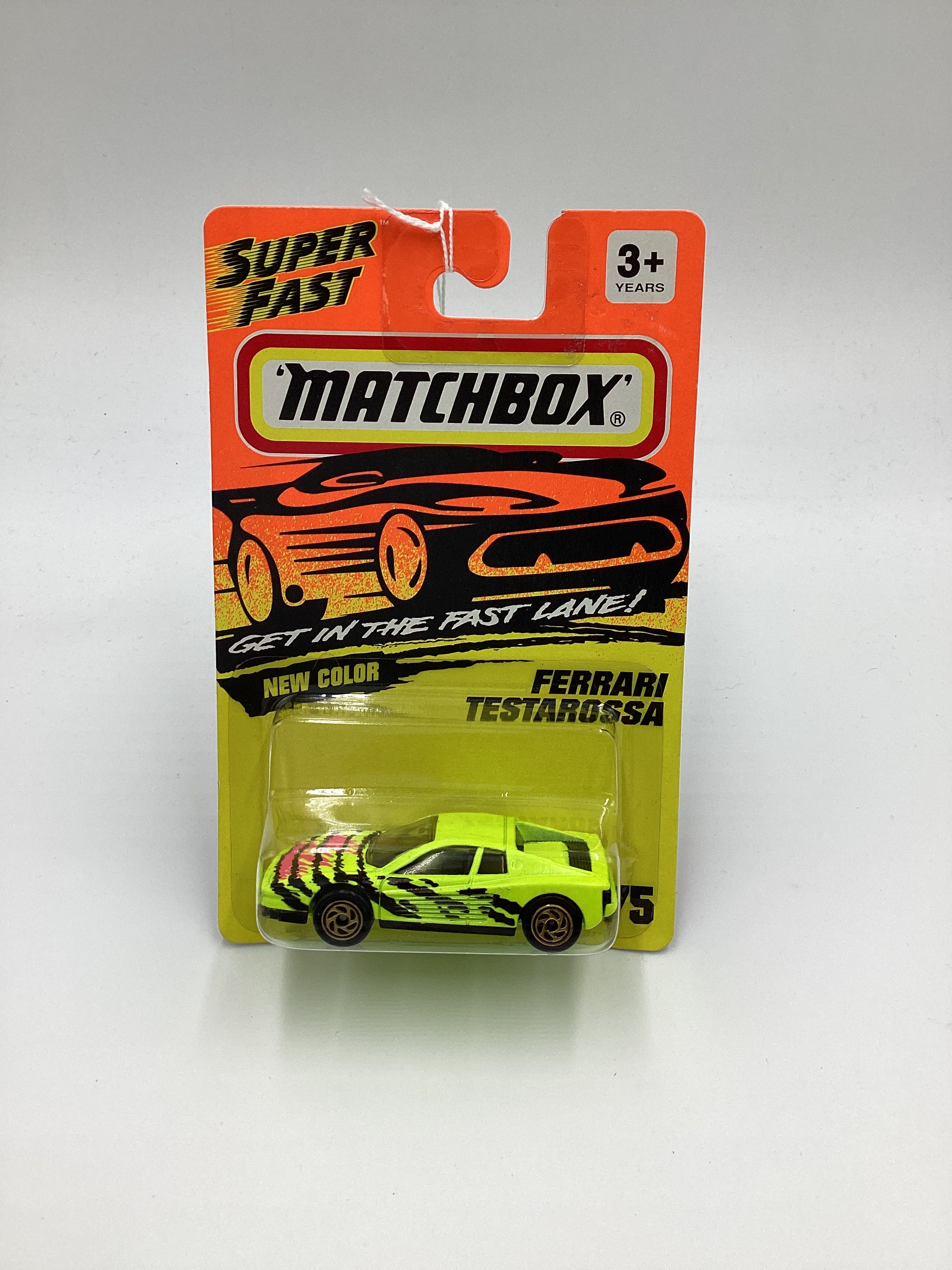 Matchbox Super Fast Get In The Fast Lane #75 Ferrari Testarossa Neon Yellow 207C - Image 2