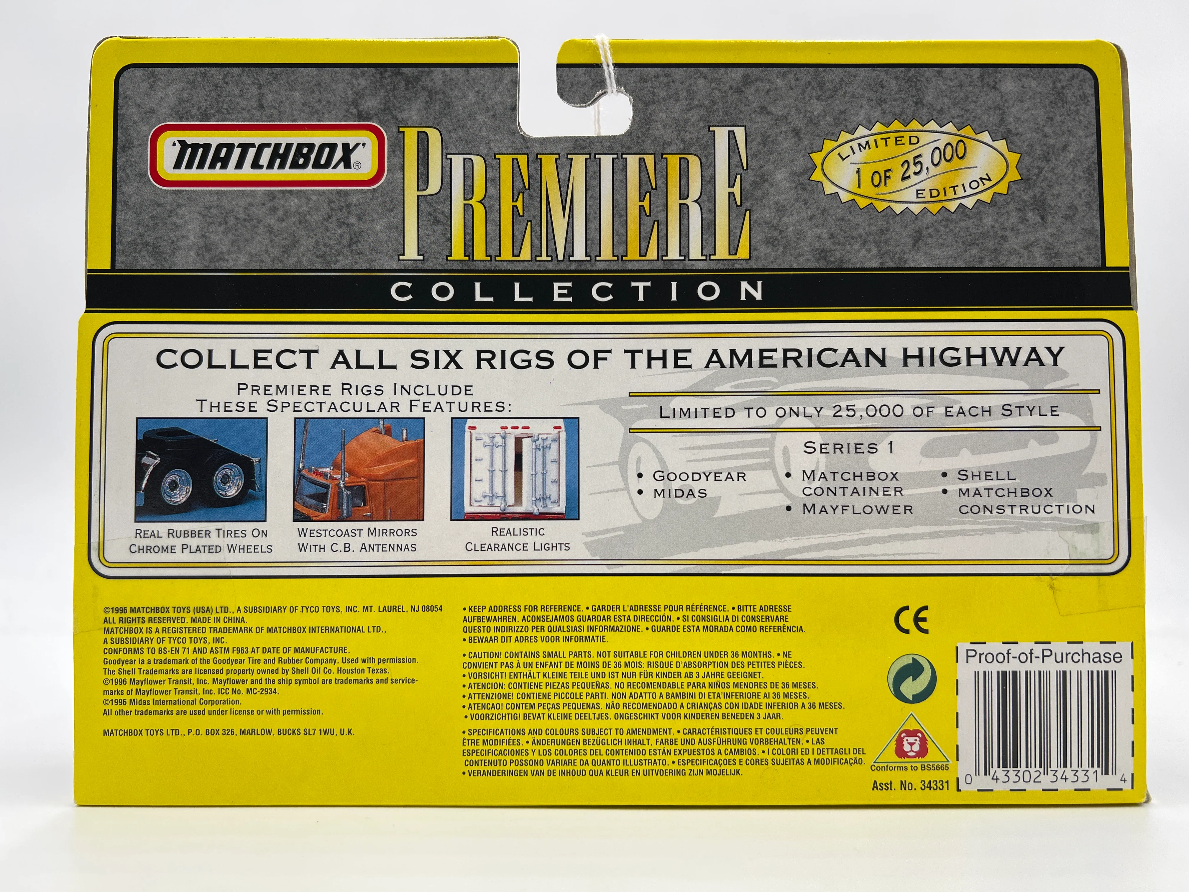 Matchbox Premiere Rigs Series 1 Mack CH600 Shell Tanker - Image 6