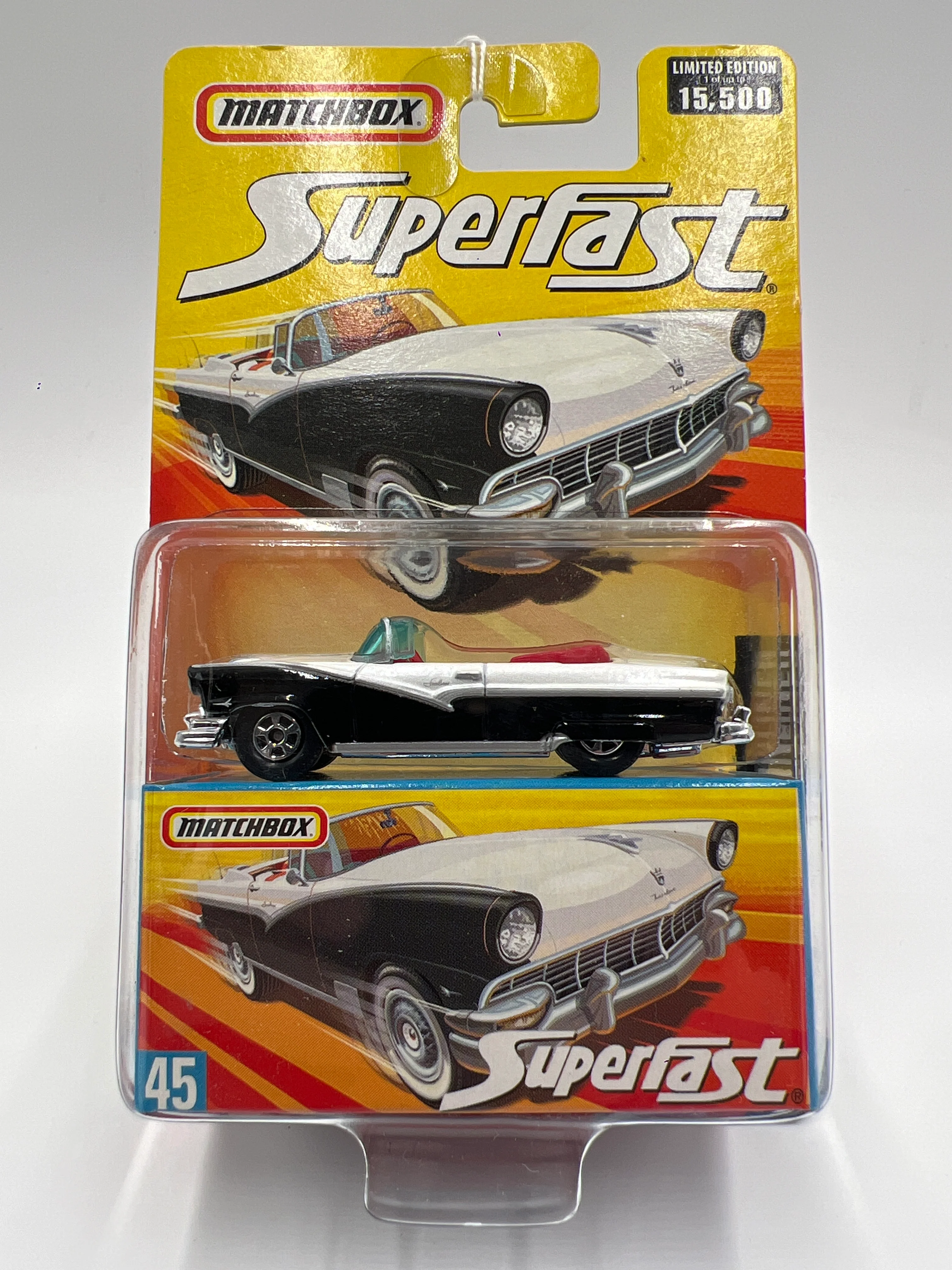 Matchbox Superfast #45 1956 Ford Sunliner White/Black 164J - Image 2