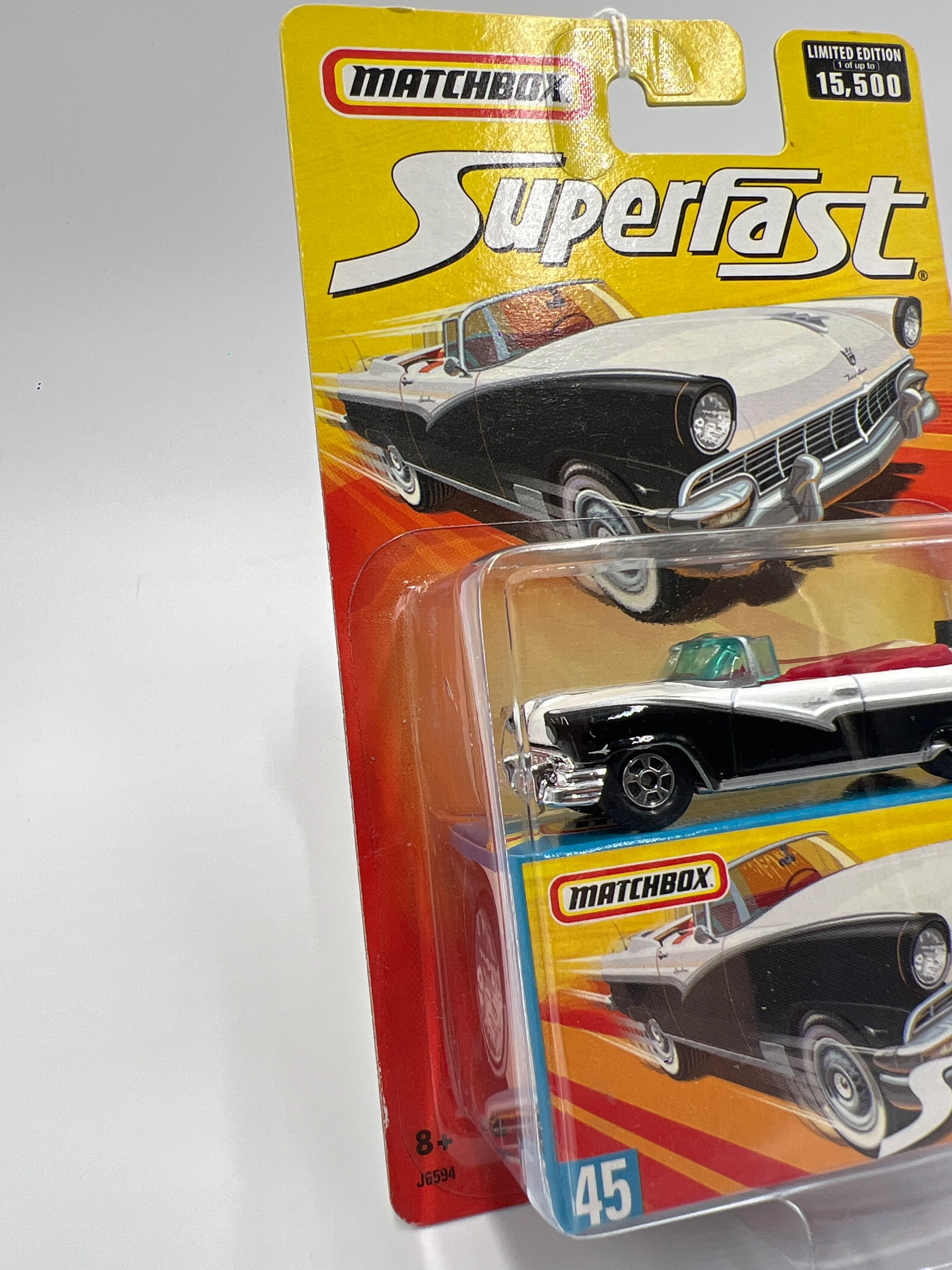 Matchbox Superfast #45 1956 Ford Sunliner White/Black 164J - Image 5