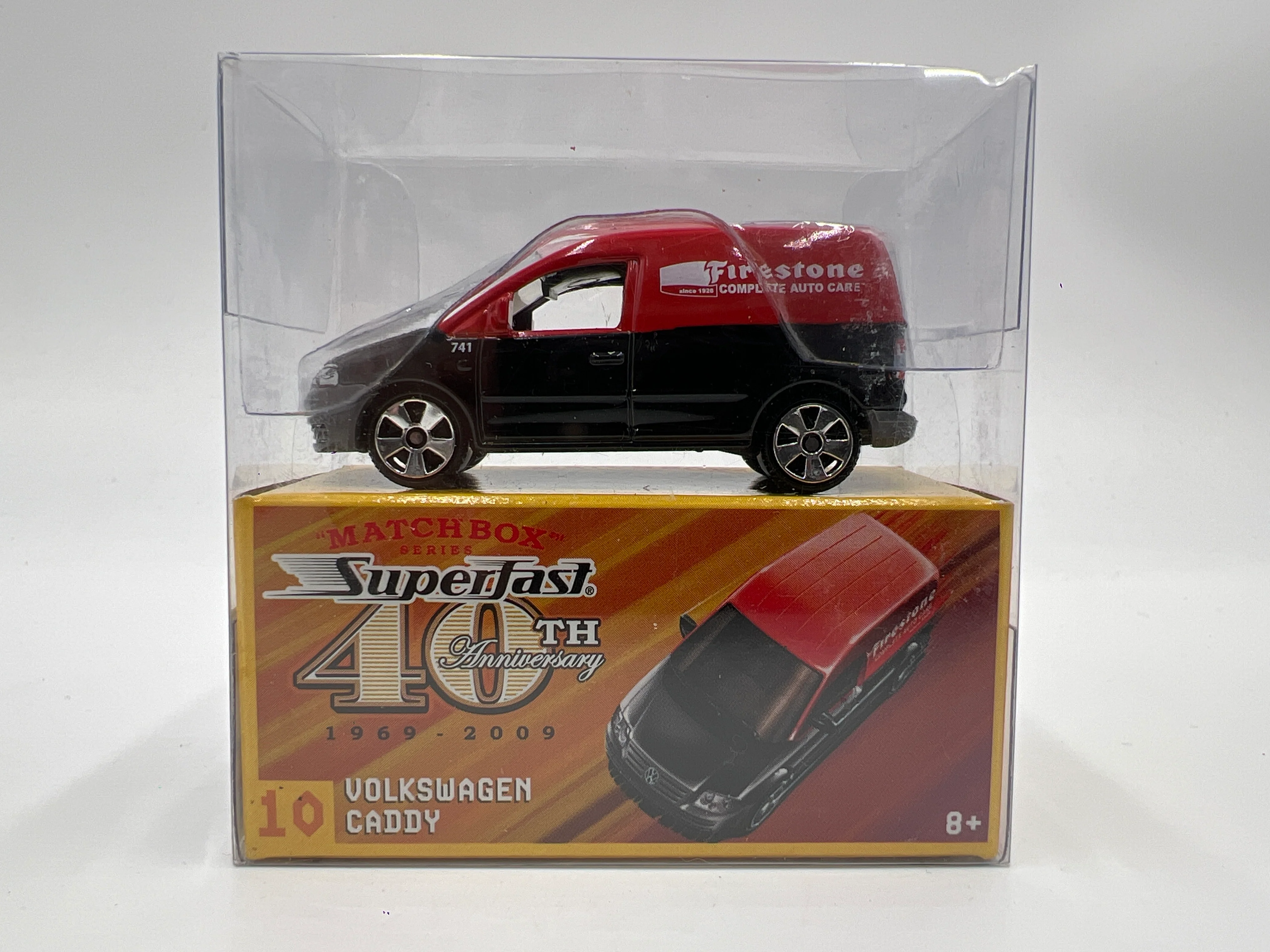 Matchbox Superfast 40th Anniversary #10 Volkswagen Caddy Firestone Black/Red - Image 2