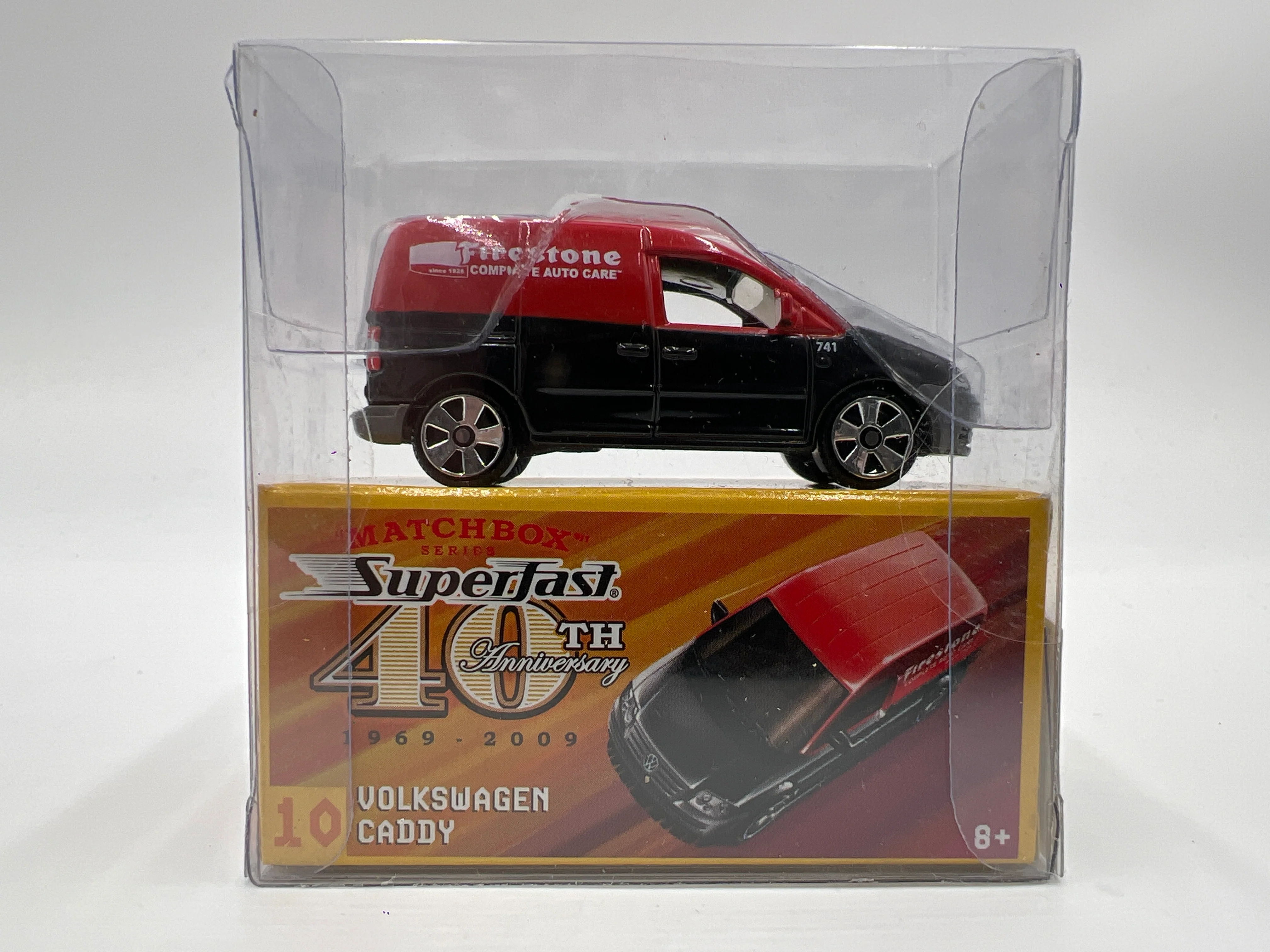Matchbox Superfast 40th Anniversary #10 Volkswagen Caddy Firestone Black/Red - Image 6