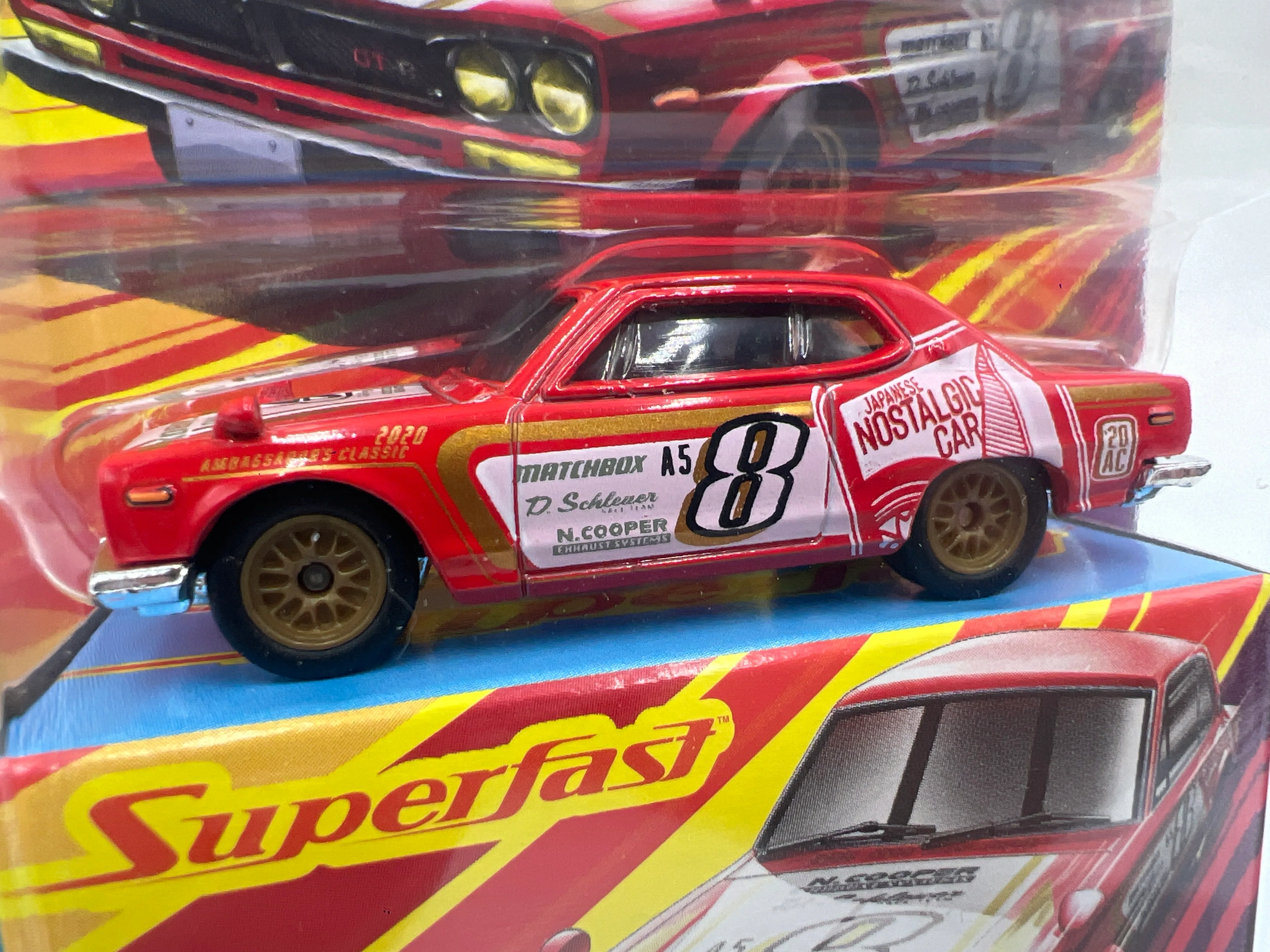 Matchbox Superfast #9 1971 Nissan Skyline 2000 GTX Red 173F - Image 3