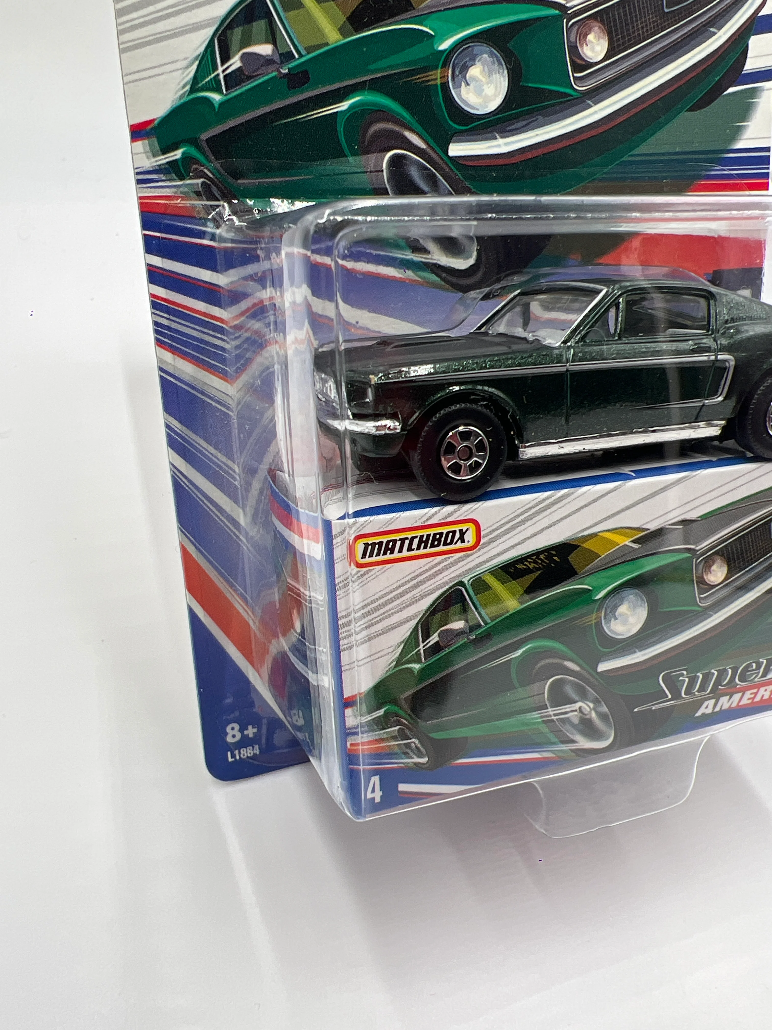 Matchbox Superfast America #4 1968 Ford Mustang Green 174F - Image 4