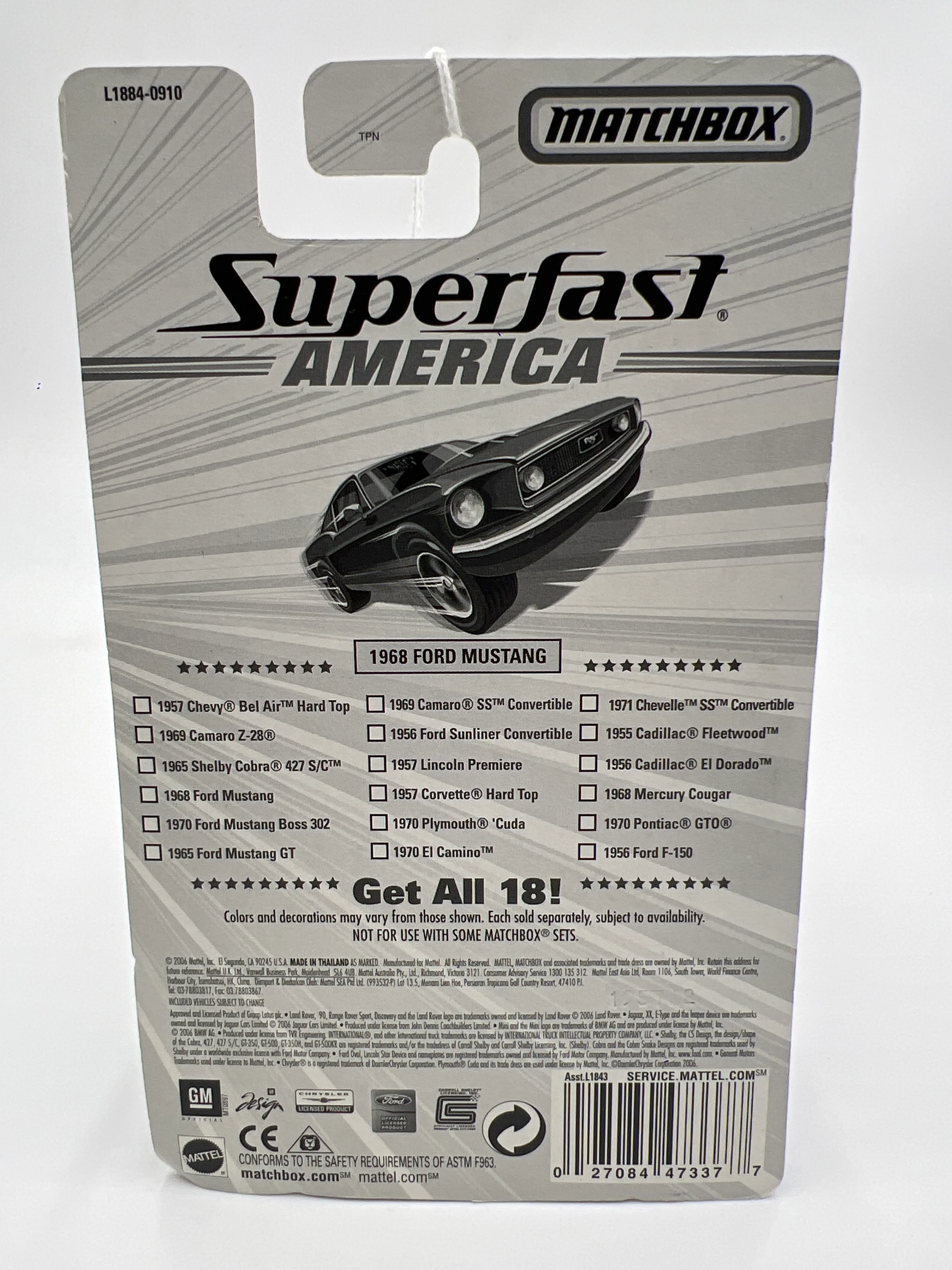 Matchbox Superfast America #4 1968 Ford Mustang Green 174F - Image 5