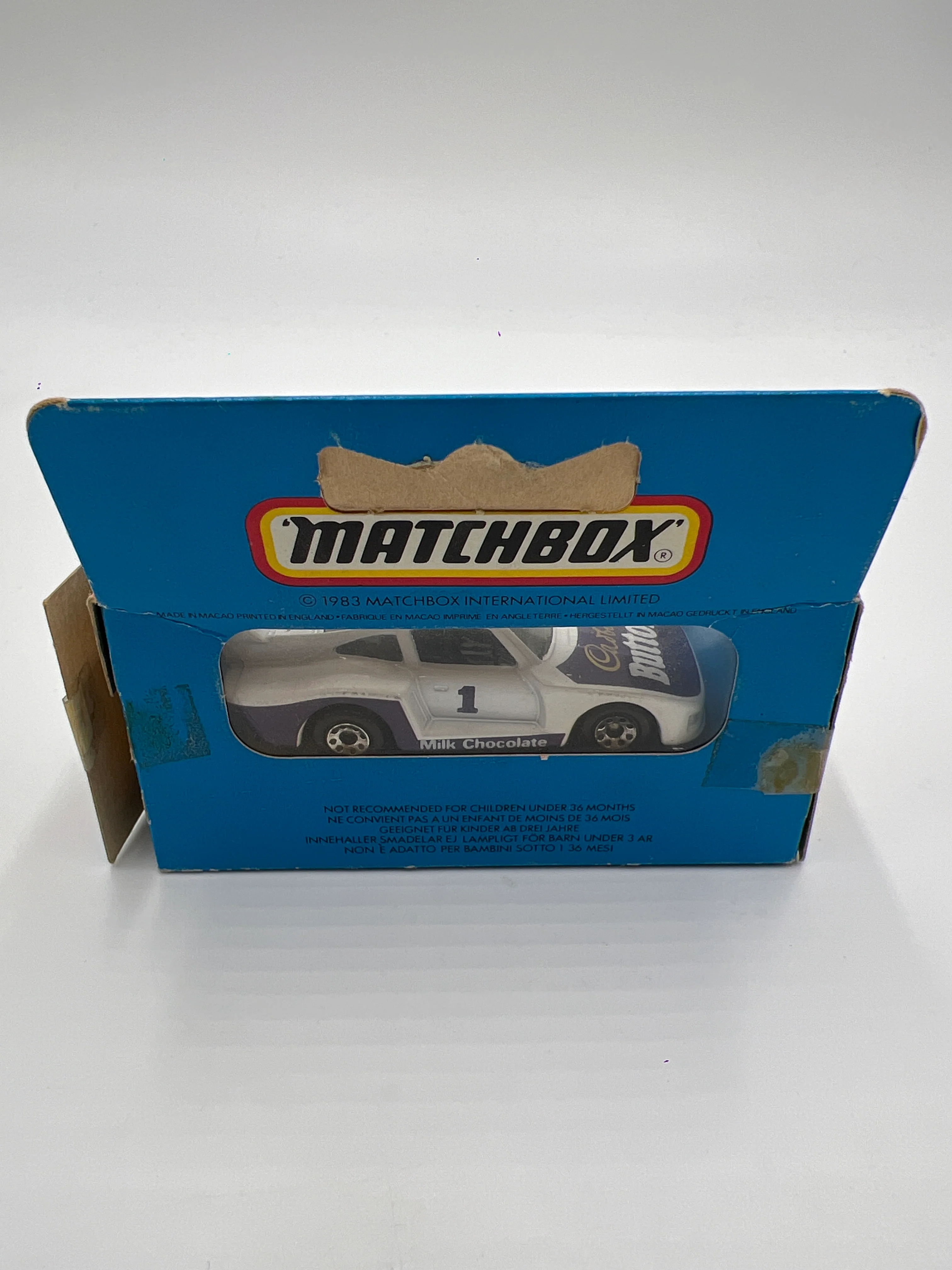 Matchbox Unpunched #41 Cadburys Buttons Racing Porsche 935 #1 White (Box Opened) - Image 6