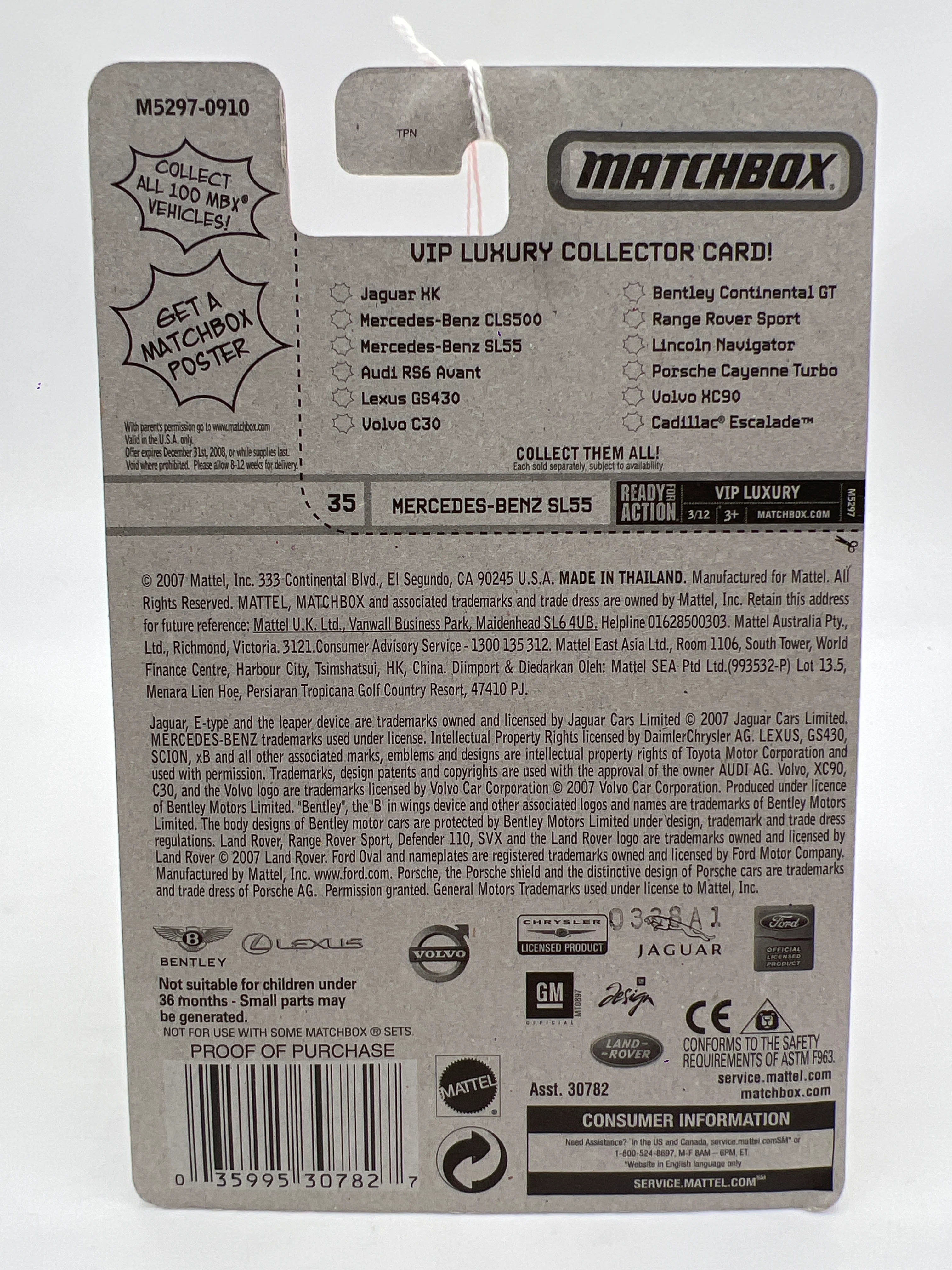 Matchbox VIP Luxury #35 Mercedes-Benz SL55 Silver 216P - Image 7